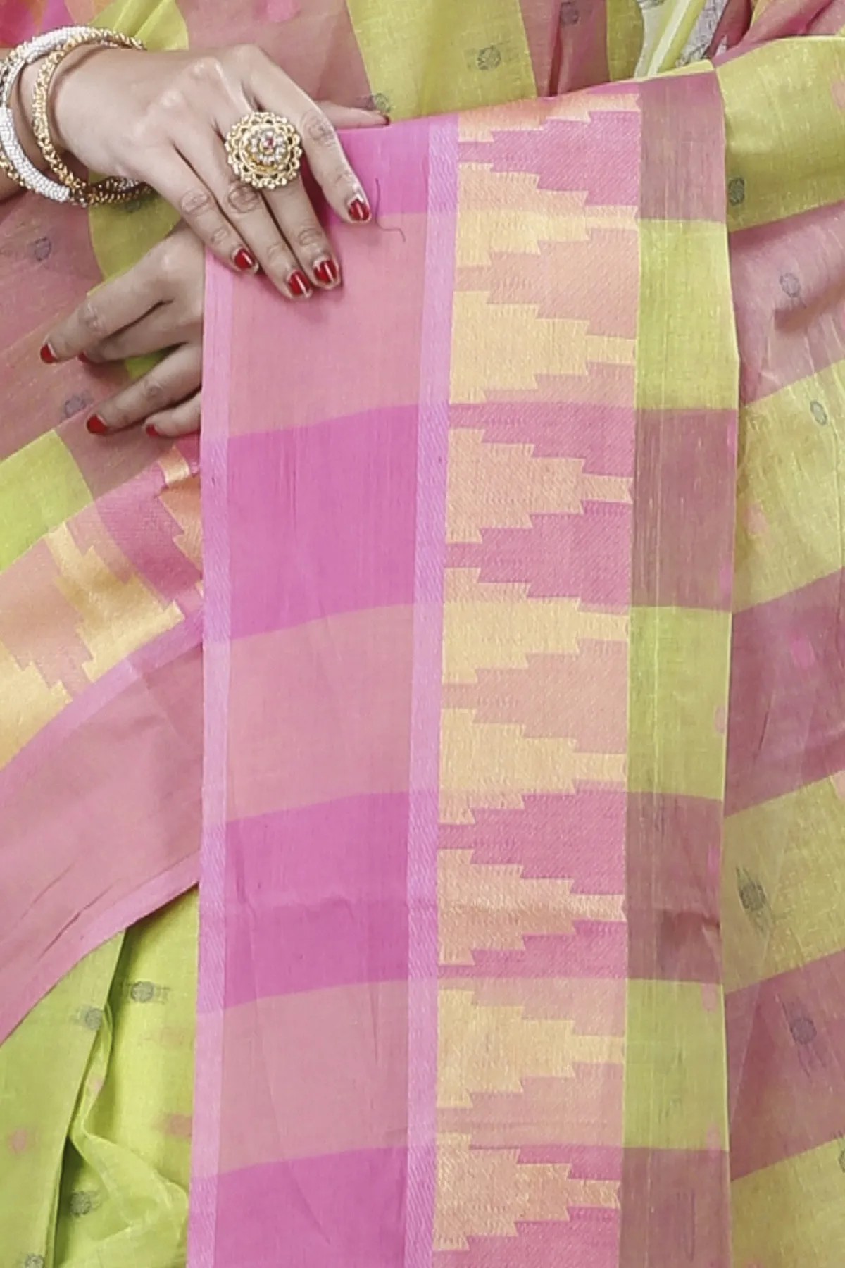 DipDiya Pure Cotton Green Jamuna Loom to Love Tant Sarees