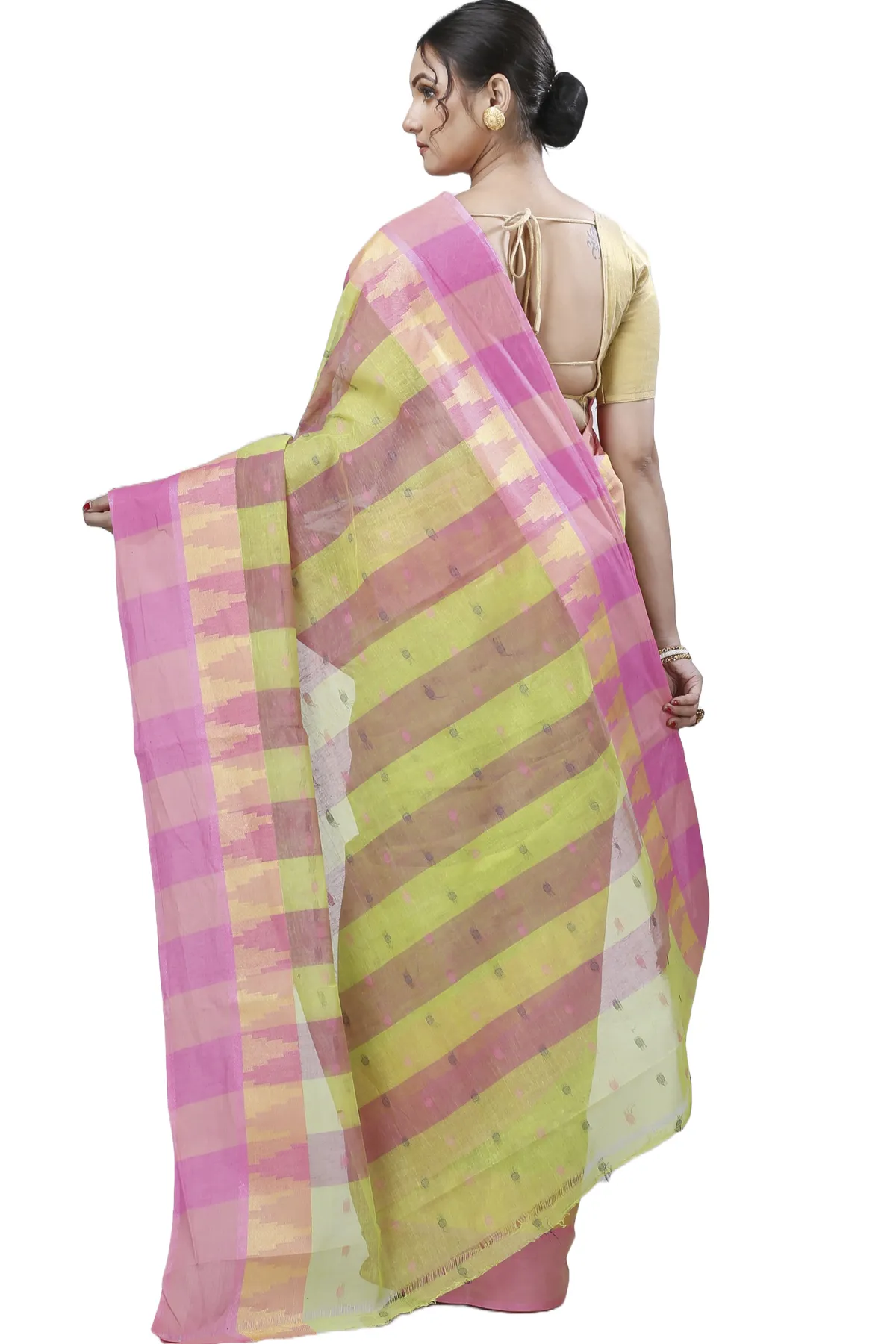DipDiya Pure Cotton Green Jamuna Loom to Love Tant Sarees
