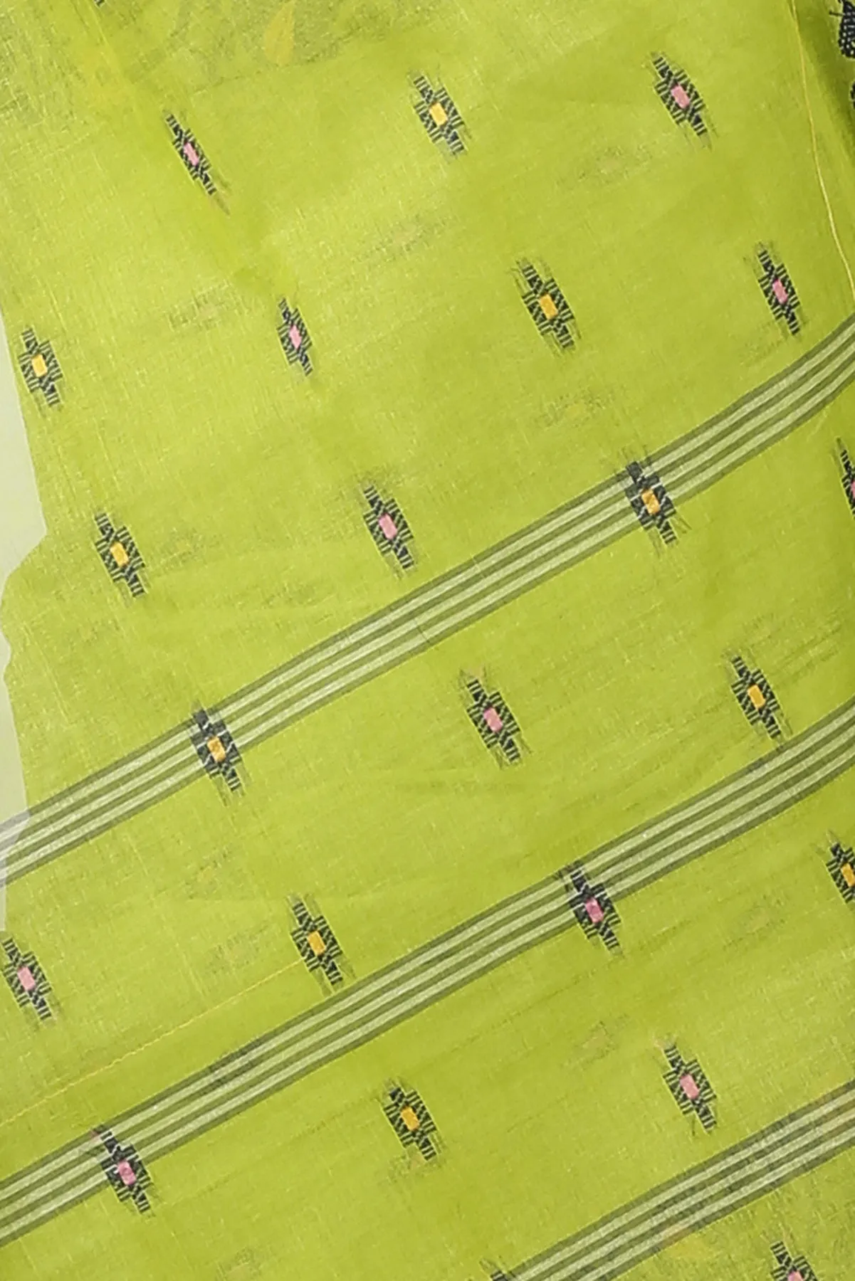DipDiya Pure Cotton Green Lucy Crafted in Bengal Tant Sarees