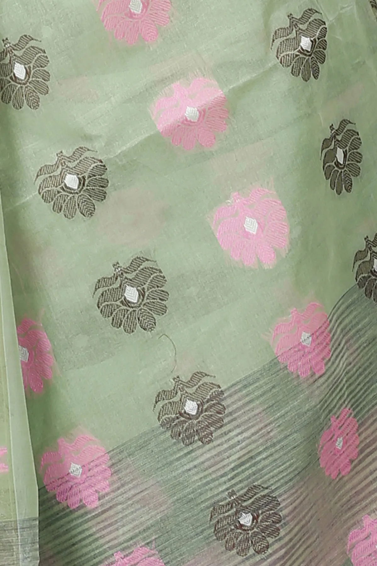 DipDiya Pure Cotton Green Nuri Elegant by Tradition Tant Sarees