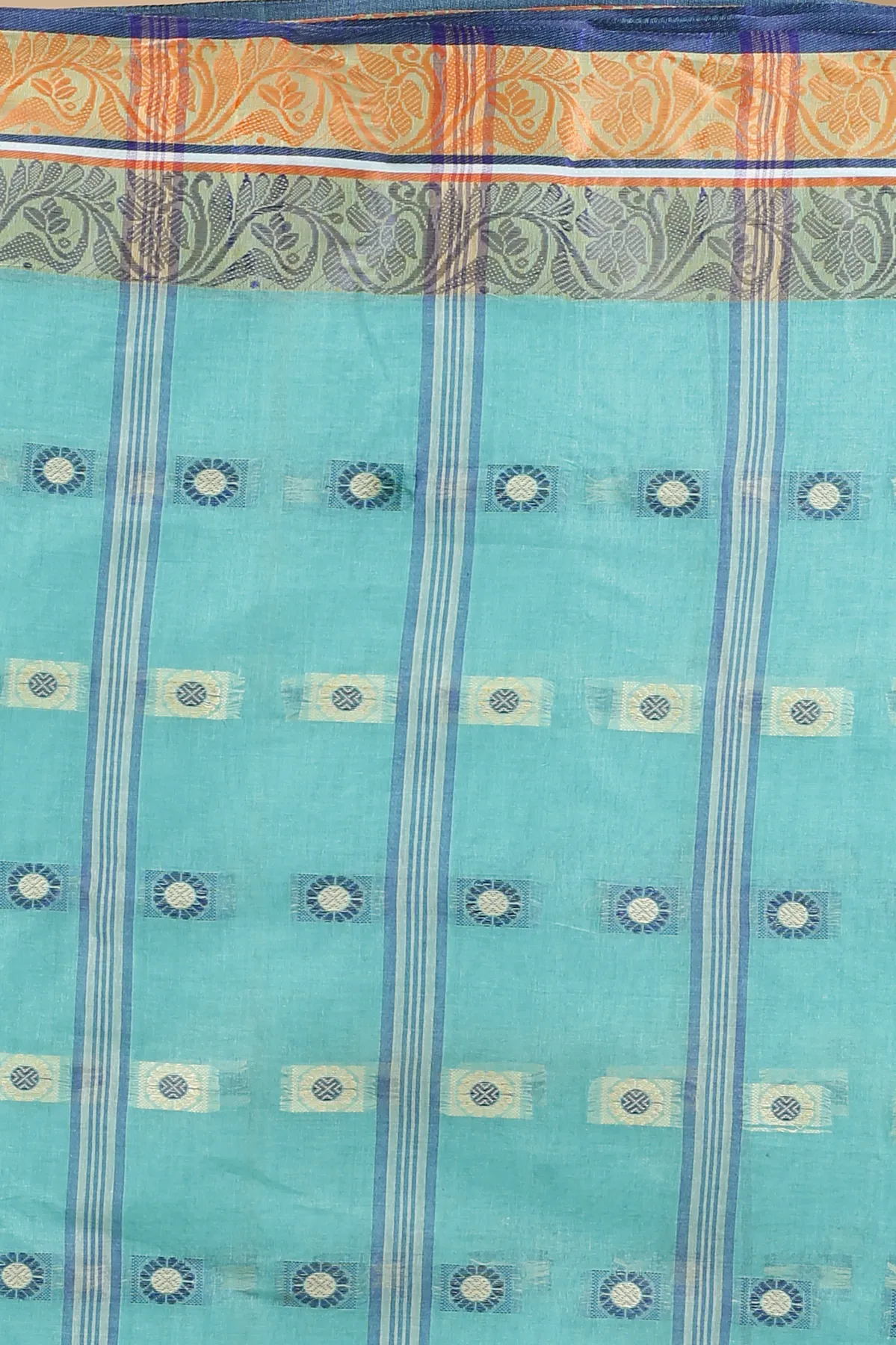 DipDiya Pure Cotton Green Pushti Desiging The Bengali Classic Tant Sarees
