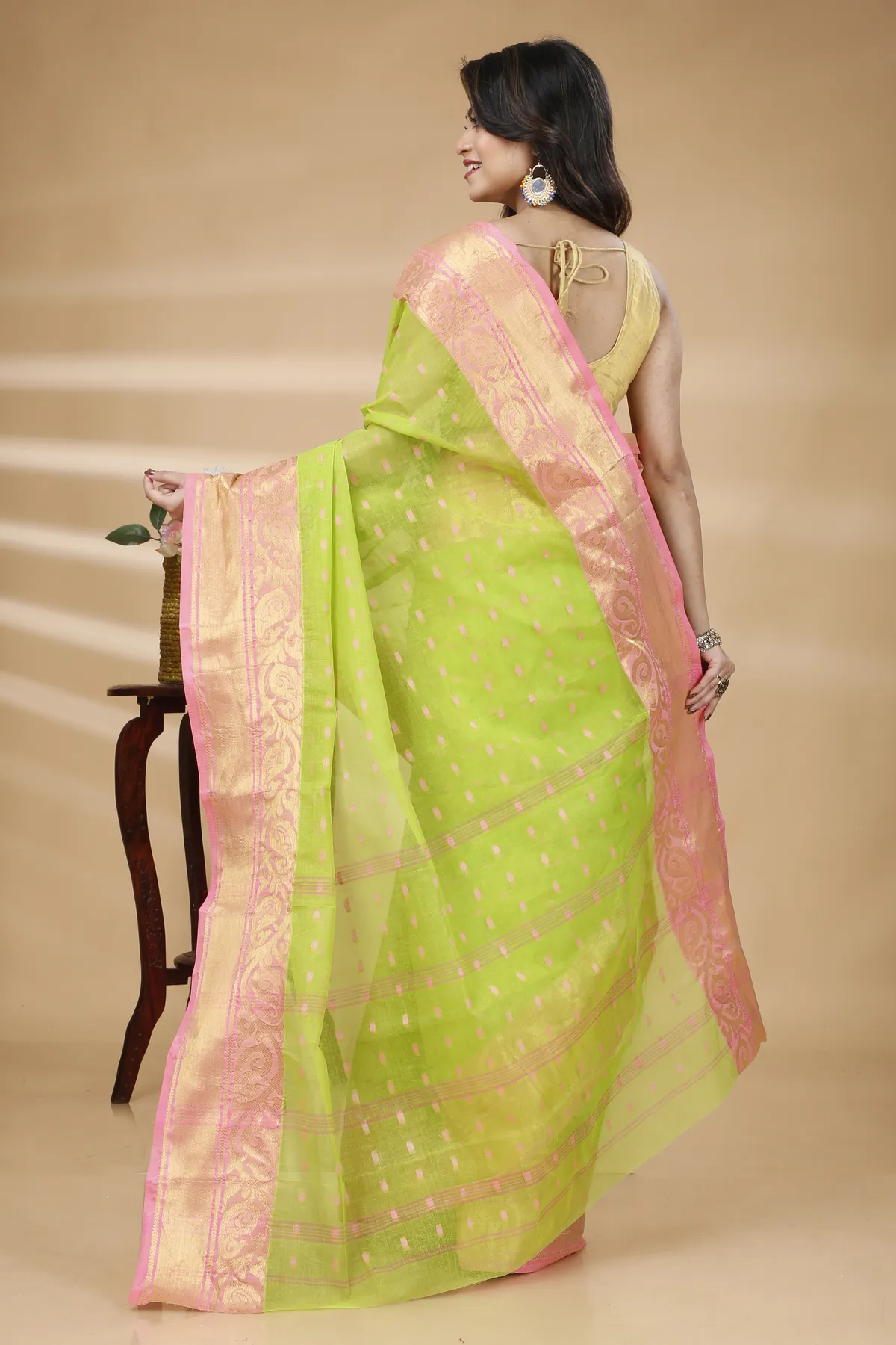 DipDiya Pure Cotton Green Sachi Bengal’s Legacy Tant Sarees