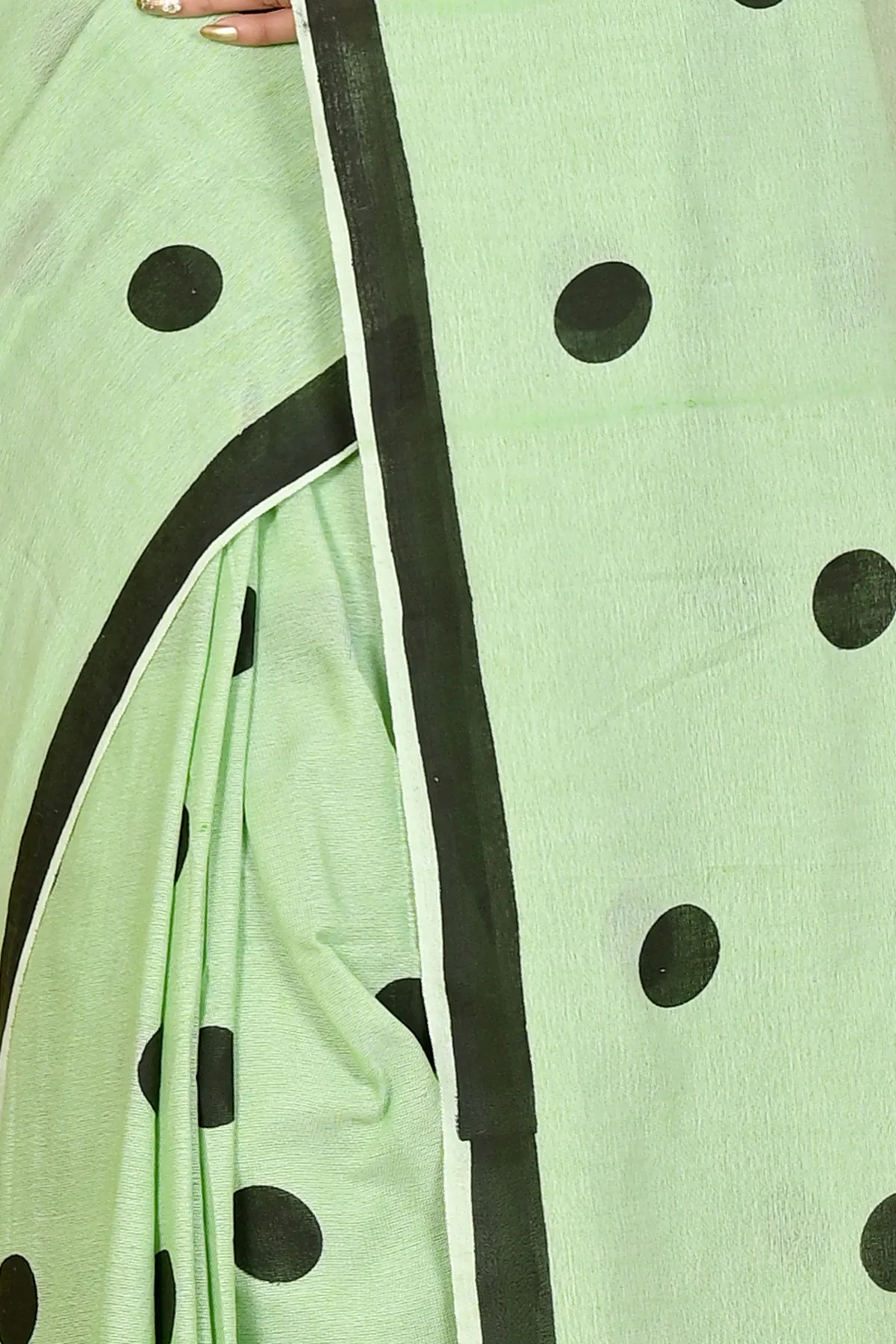 DipDiya Pure Cotton Green Tip Elegant by Tradition Handloom Sarees