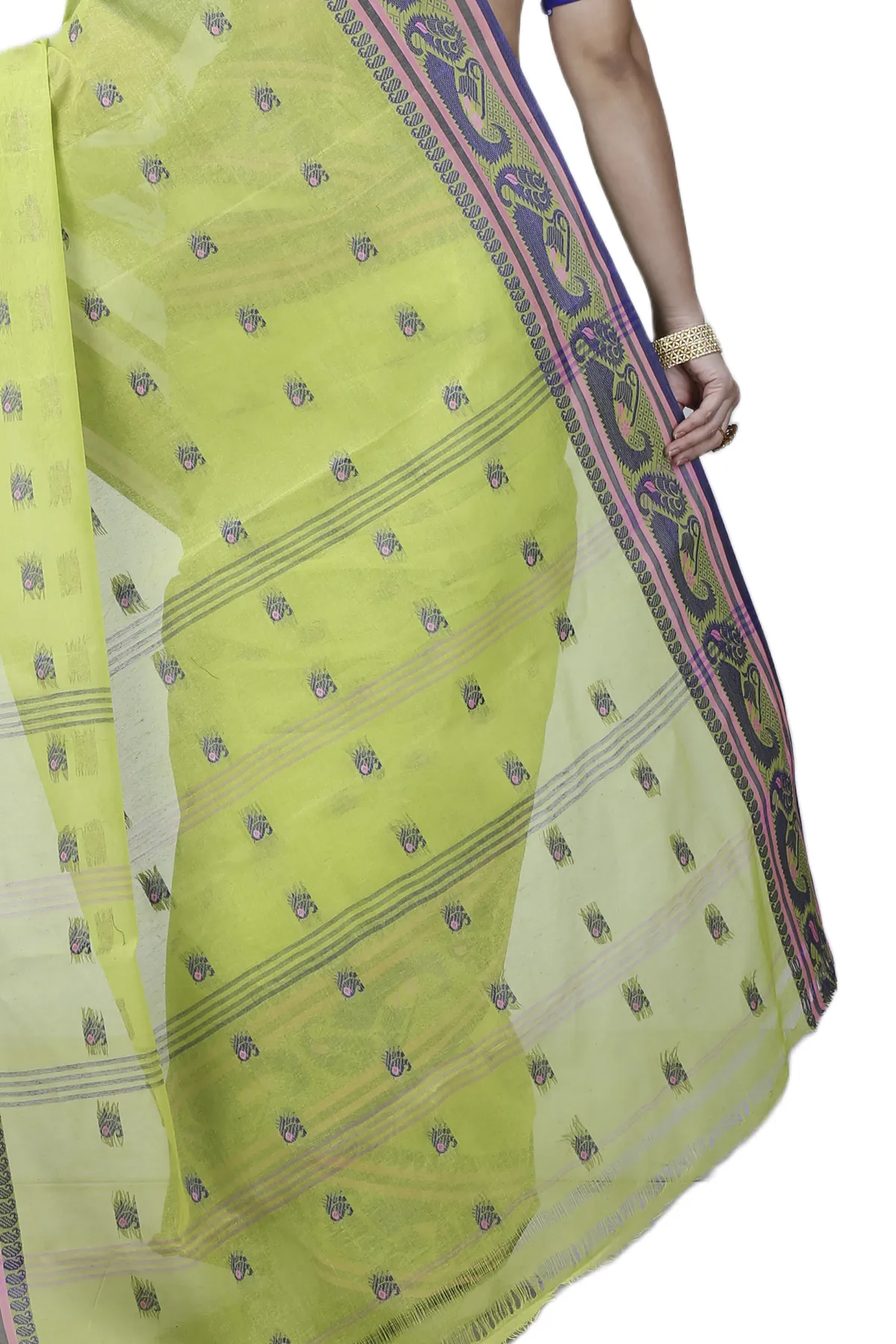 DipDiya Pure Cotton Green Utkal Classic Bengali Tant Sarees