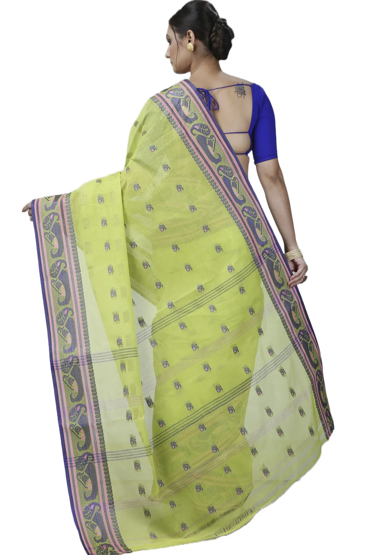 DipDiya Pure Cotton Green Utkal Classic Bengali Tant Sarees