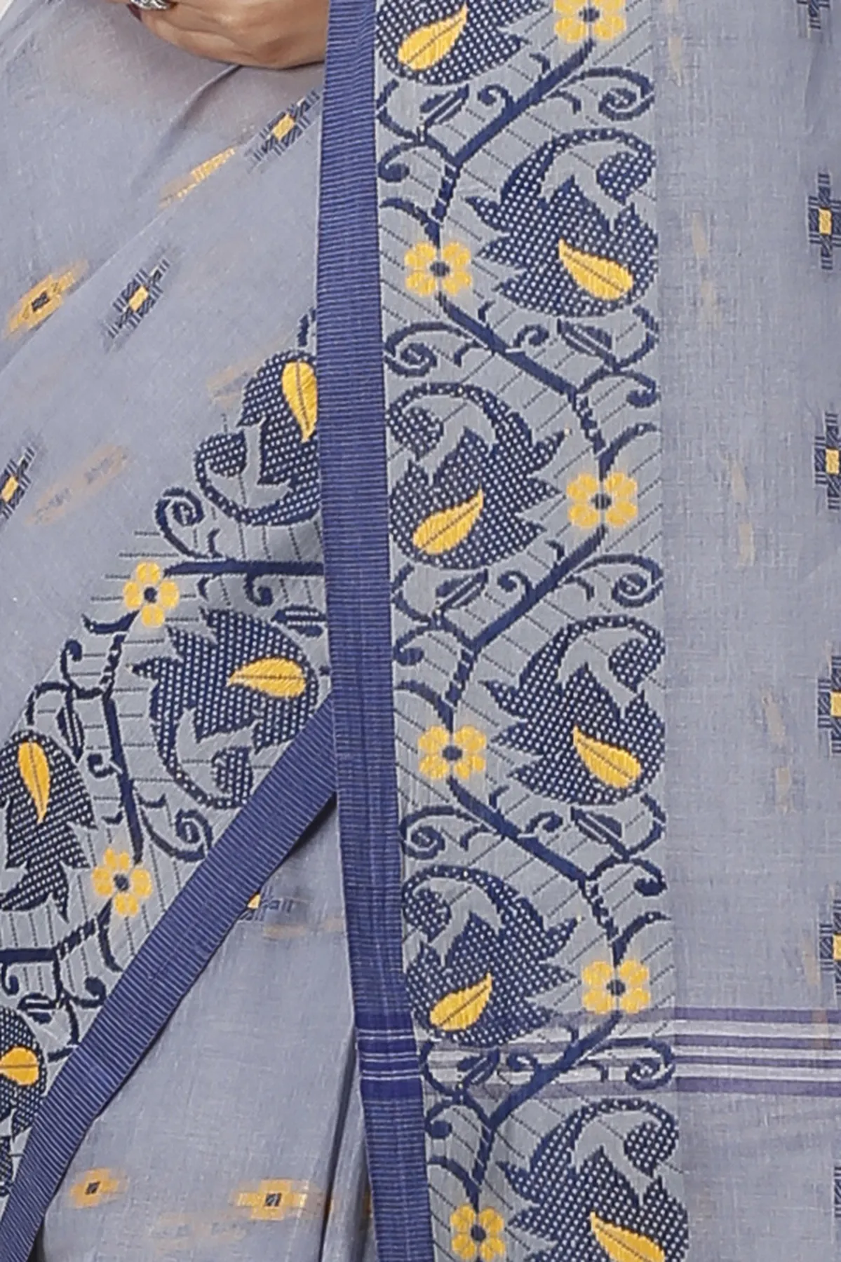 DipDiya Pure Cotton Grey Lucy Crafted with Soul Tant Sarees