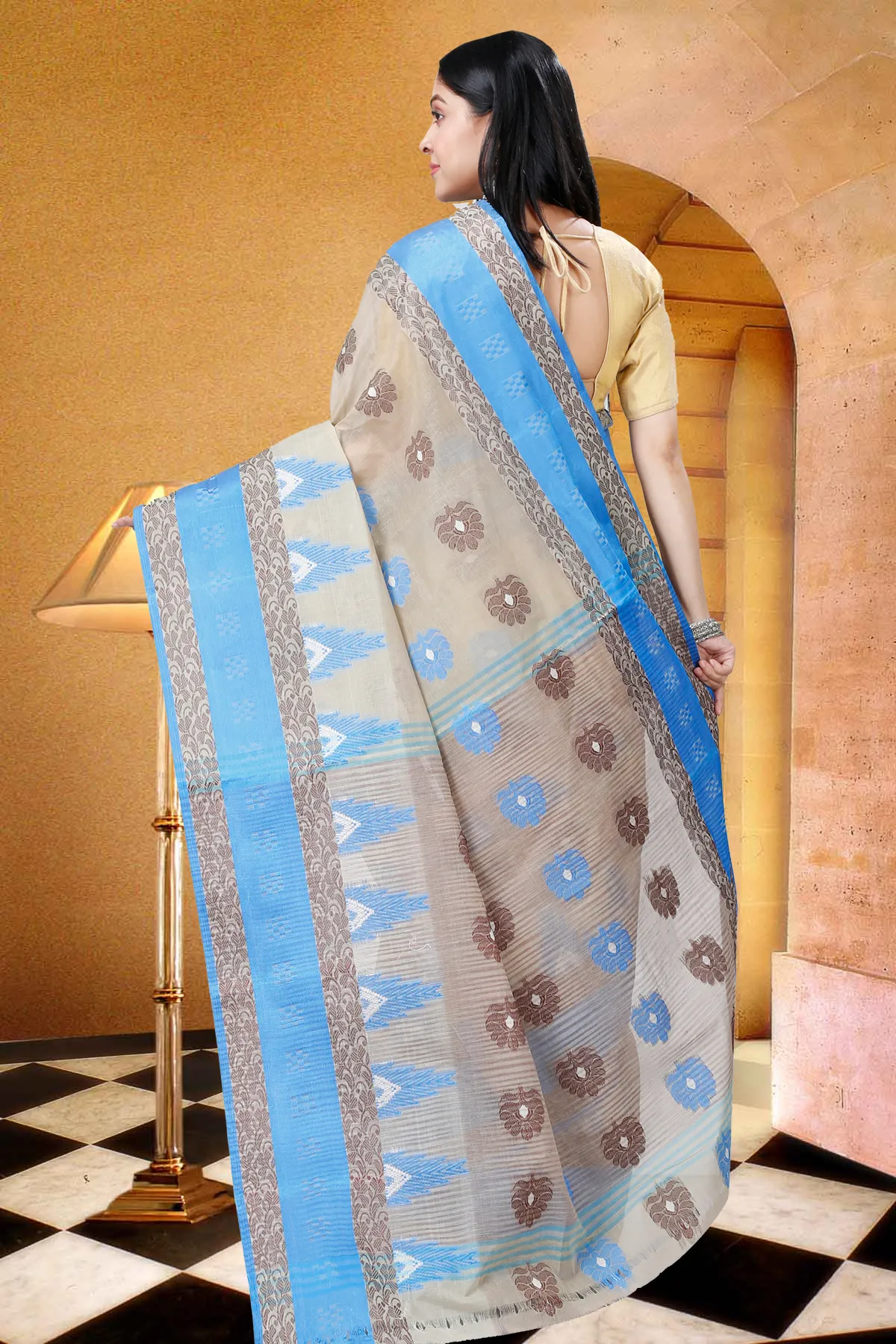 DipDiya Pure Cotton Grey Nuri Effortless Tradition Tant Sarees