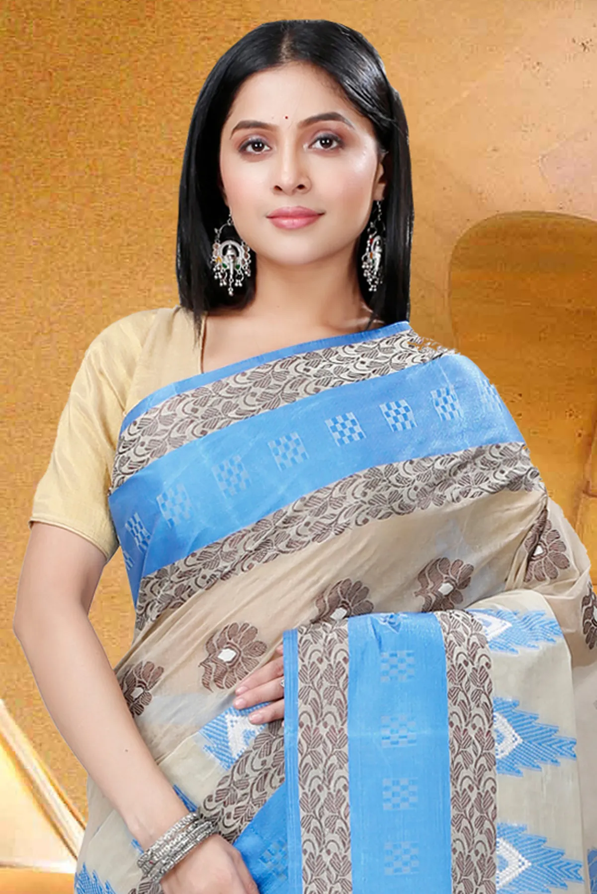 DipDiya Pure Cotton Grey Nuri Effortless Tradition Tant Sarees