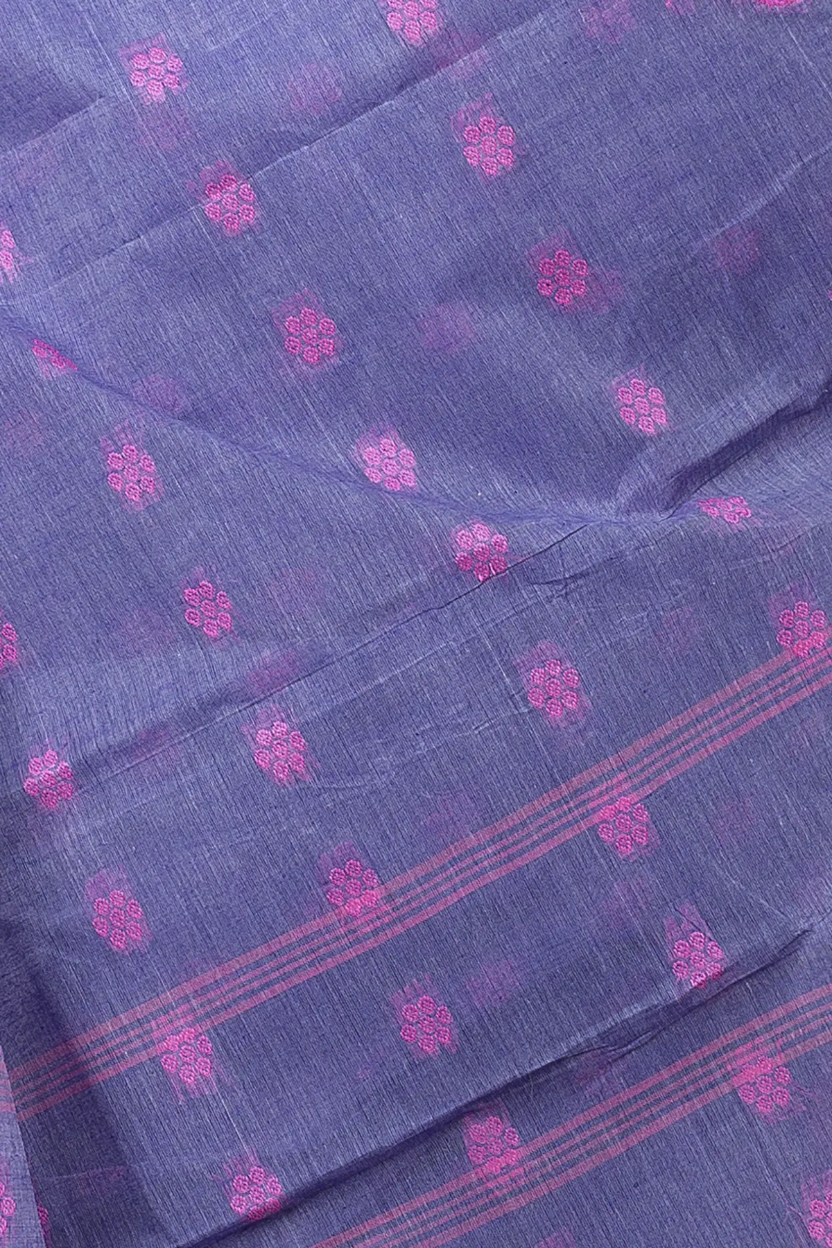 DipDiya Pure Cotton Light Blue Botgach Grace of Bengal Tant Sarees