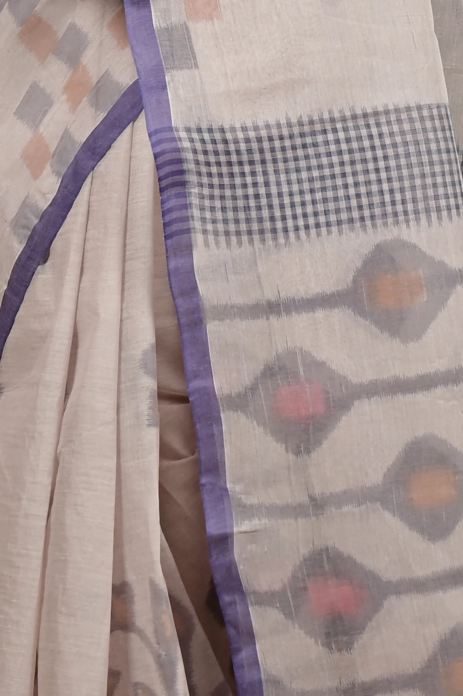 DipDiya Pure Cotton Light Brown Dipui Tradition in Every Thread Printed Tant Sarees