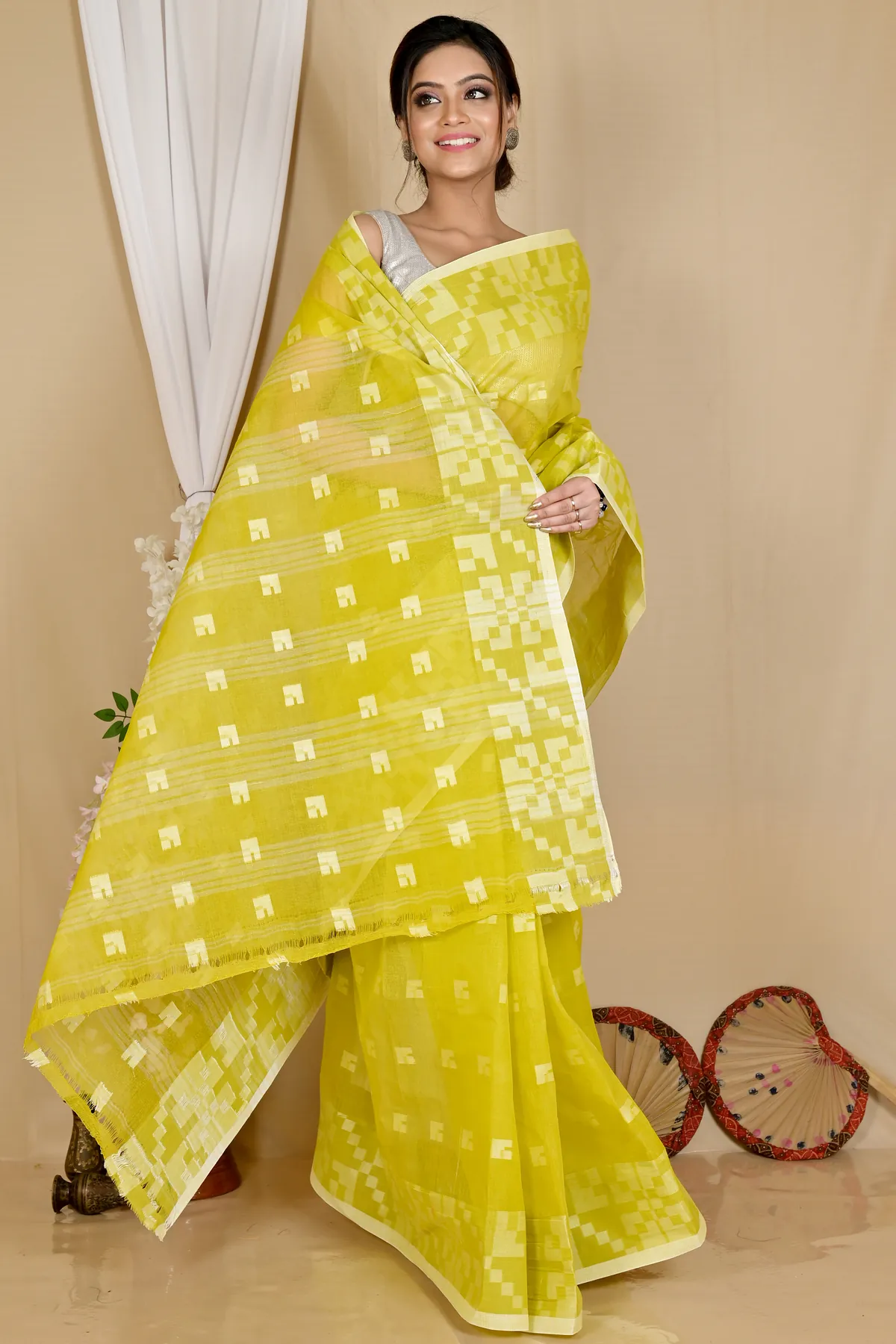 DipDiya Pure Cotton Light Green Aptuk Elegant by Tradition Tant Sarees