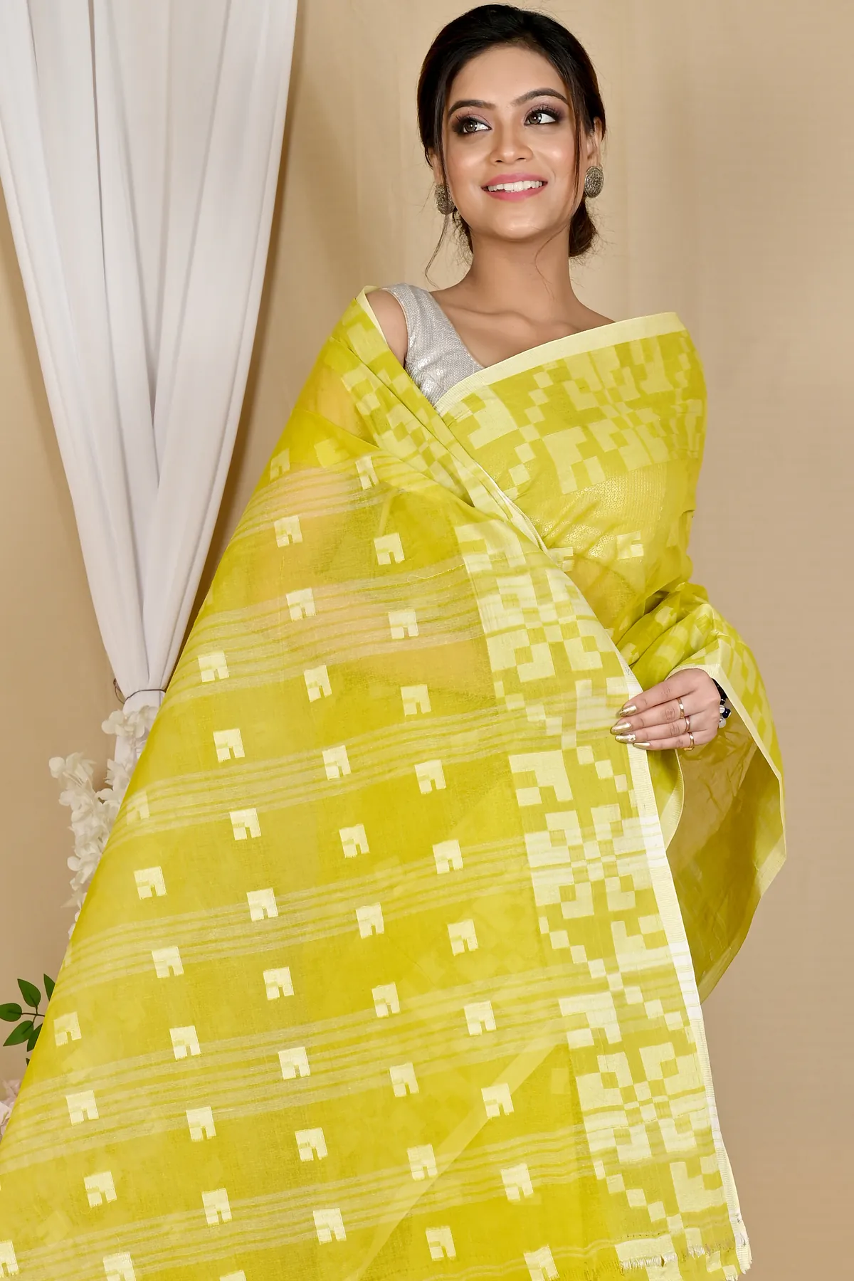 DipDiya Pure Cotton Light Green Aptuk Elegant by Tradition Tant Sarees