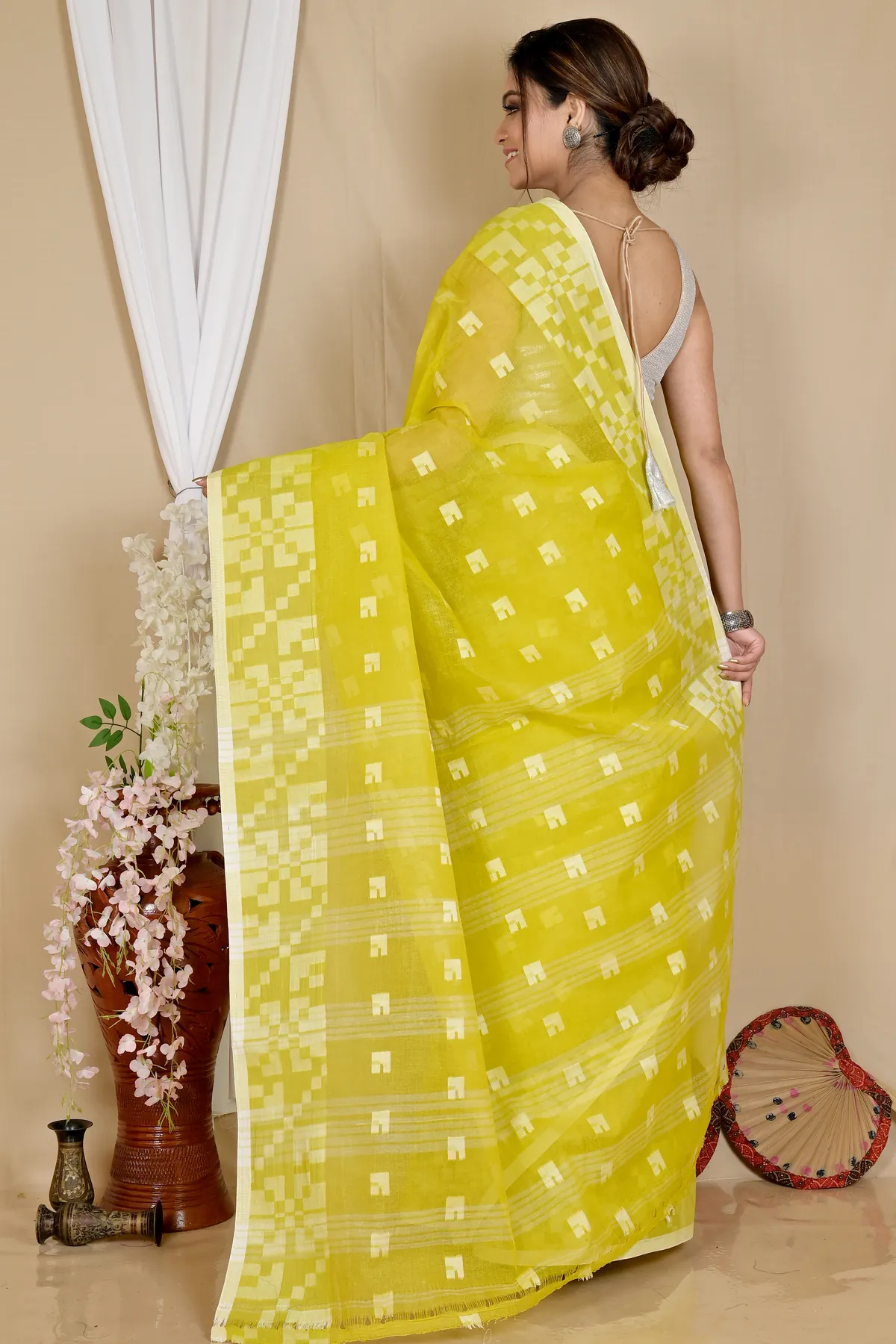 DipDiya Pure Cotton Light Green Aptuk Elegant by Tradition Tant Sarees