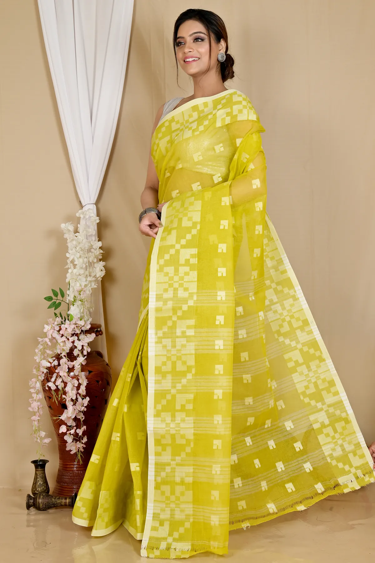DipDiya Pure Cotton Light Green Aptuk Elegant by Tradition Tant Sarees