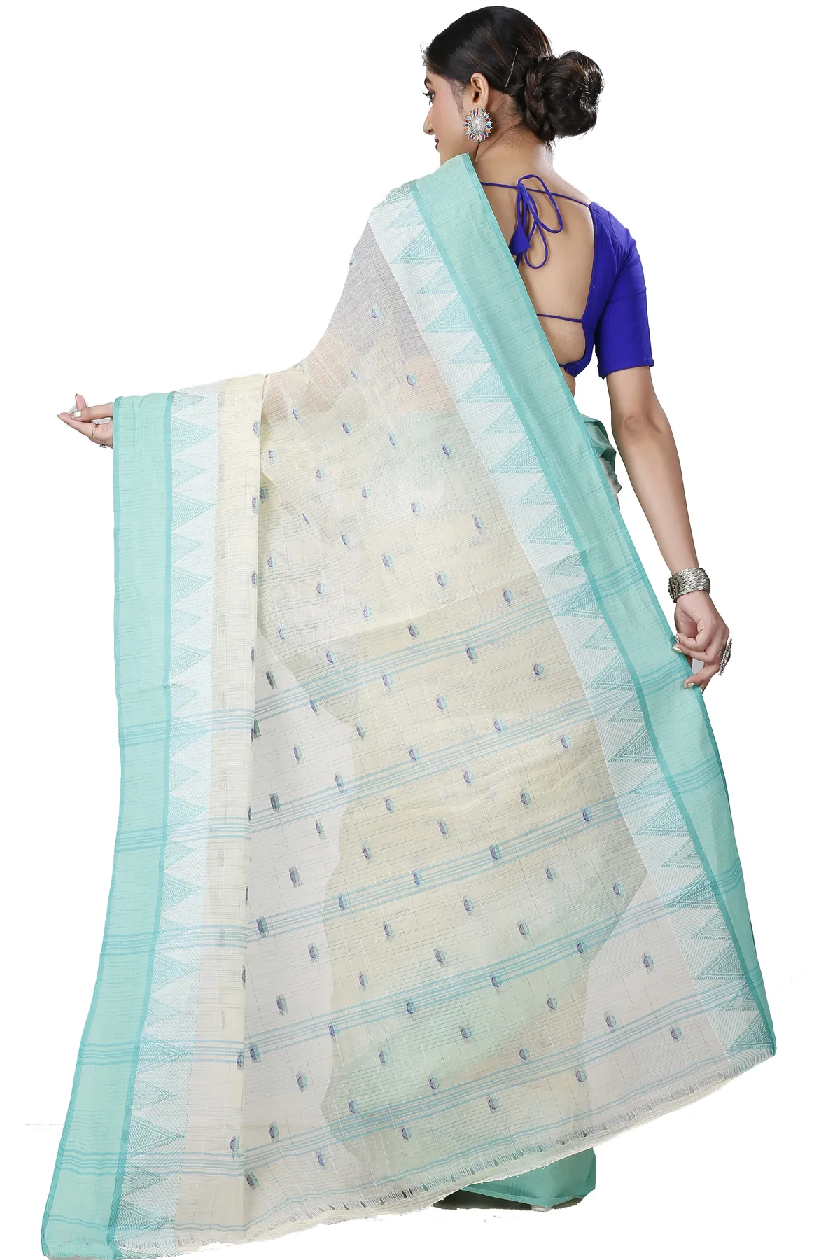 DipDiya Pure Cotton Light Green Ishvari Stories of Bengal Tant Sarees