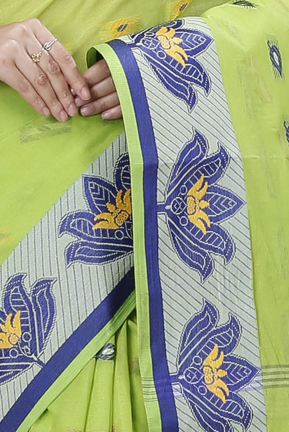 DipDiya Pure Cotton Light Green Nayan Heritage You Can Wear Tant Sarees