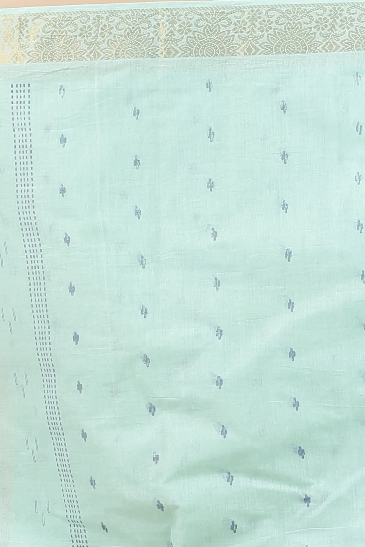 DipDiya Pure Cotton Light Green Porna Weaves with a Story Printed Tant Sarees