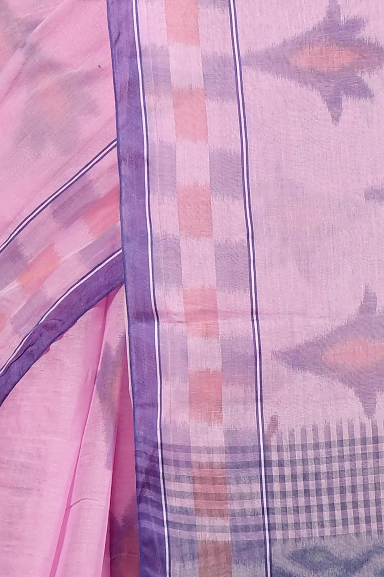 DipDiya Pure Cotton Light Purple Devai Heritage You Can Wear Printed Tant Sarees