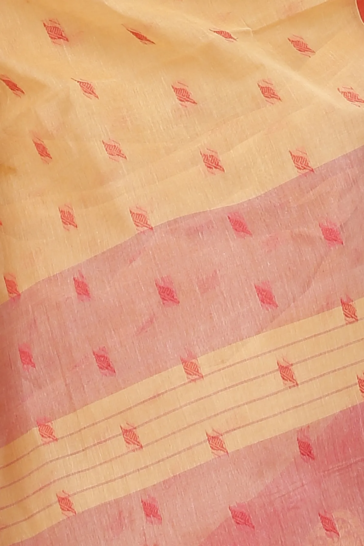 DipDiya Pure Cotton Light Yellow Emma Border Heritage of Bengal Tant Sarees