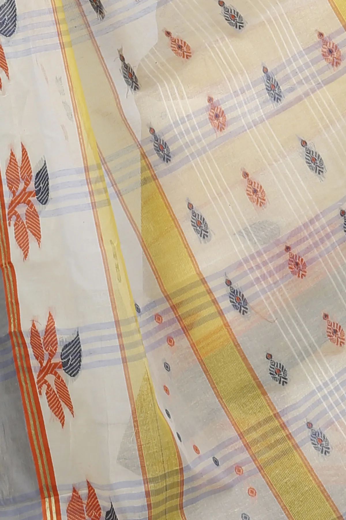 DipDiya Pure Cotton Light Yellow Udichi Loom to Love Tant Sarees