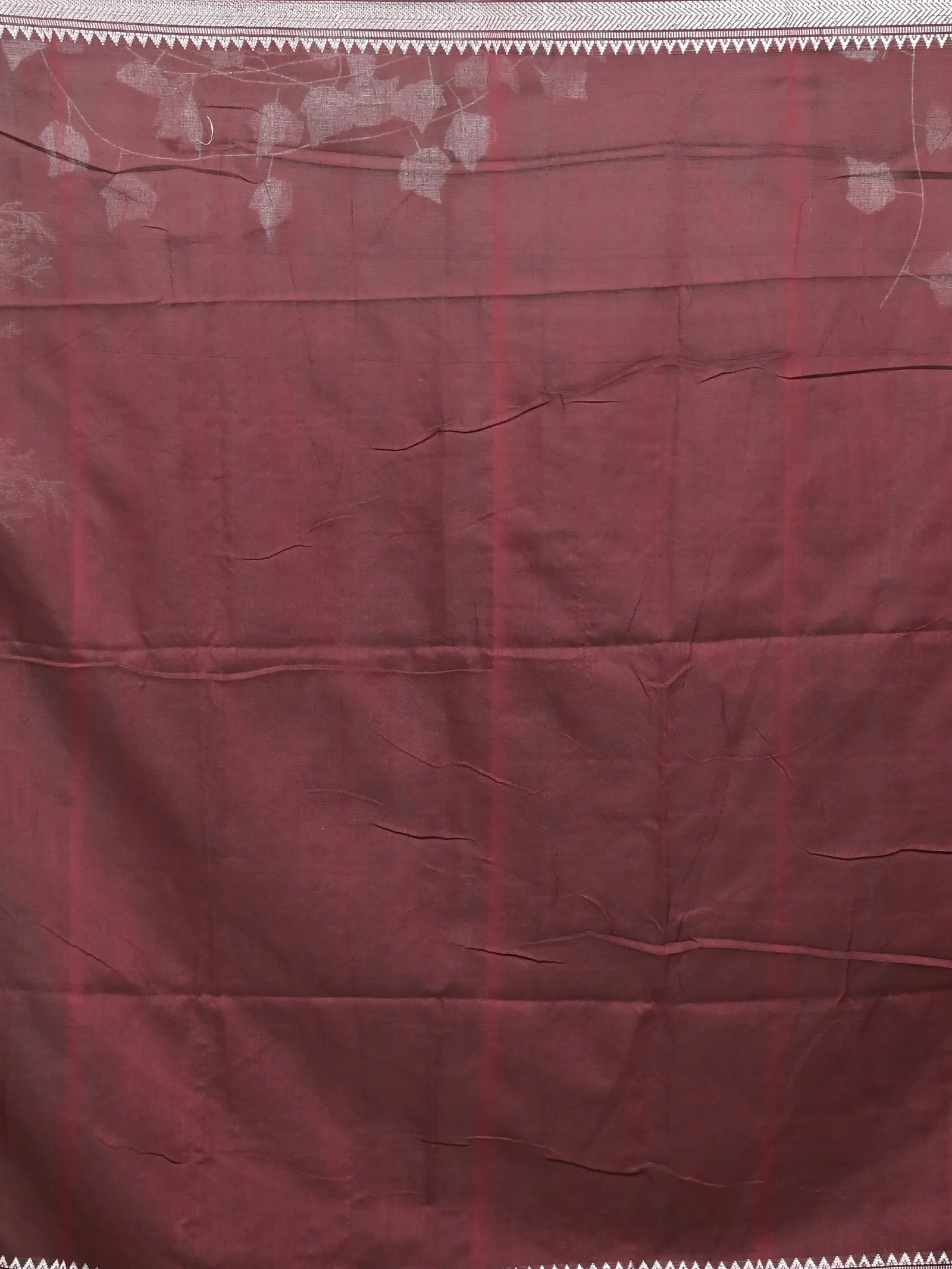 DipDiya Pure Cotton Maroon Nopra Artisan Woven Handloom Sarees