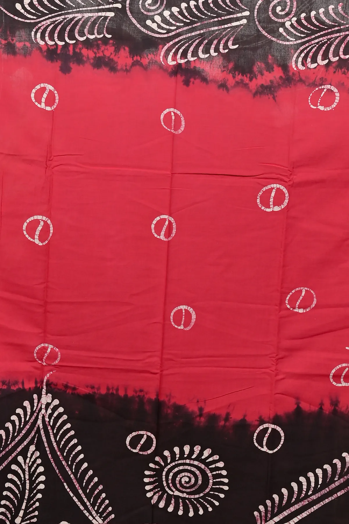 DipDiya Pure Cotton Maroon Pihu Handloom Heritage Batik Print Sarees