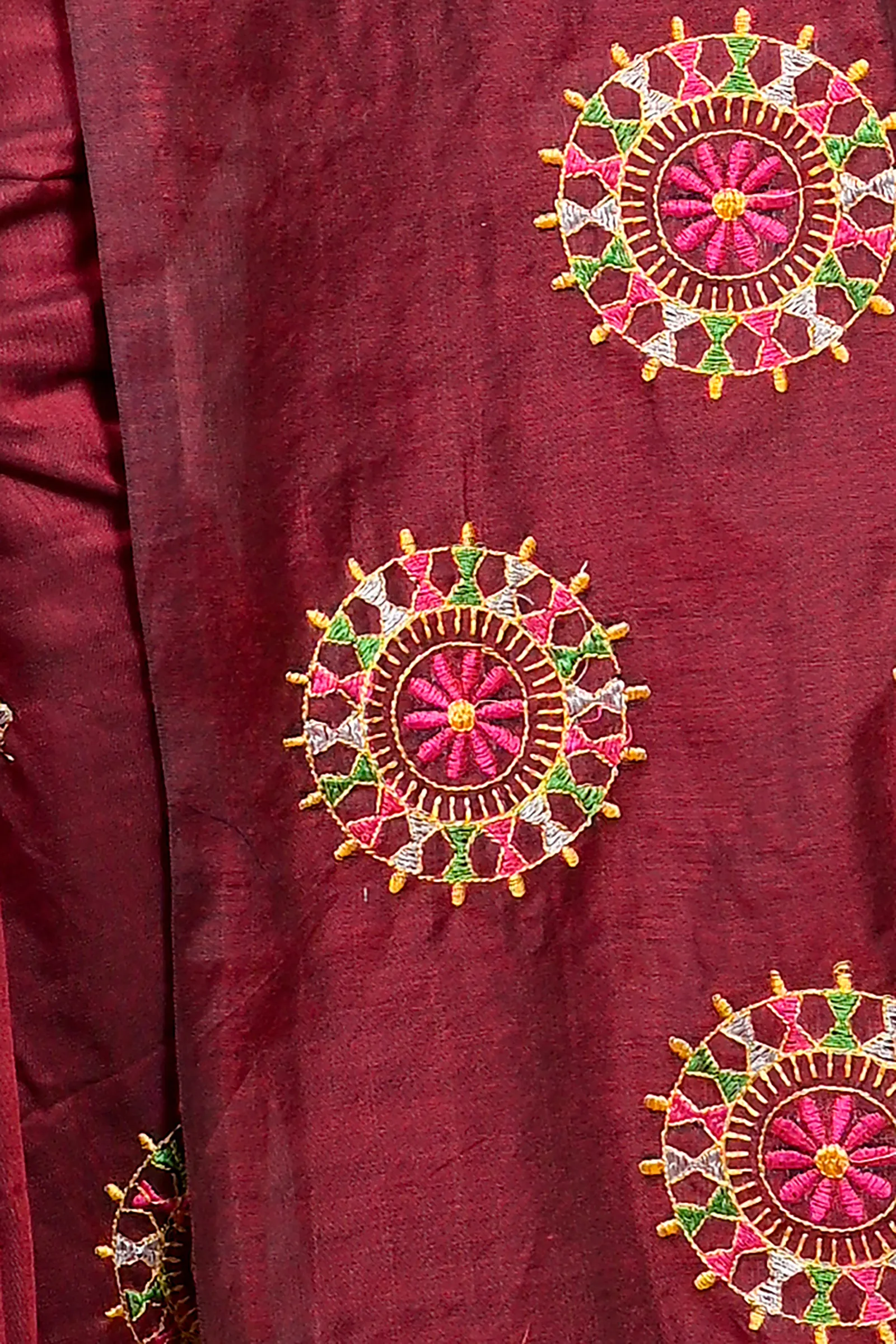 DipDiya Pure Cotton Marun Parama Timeless Elegance Embroidery Handloom sarees