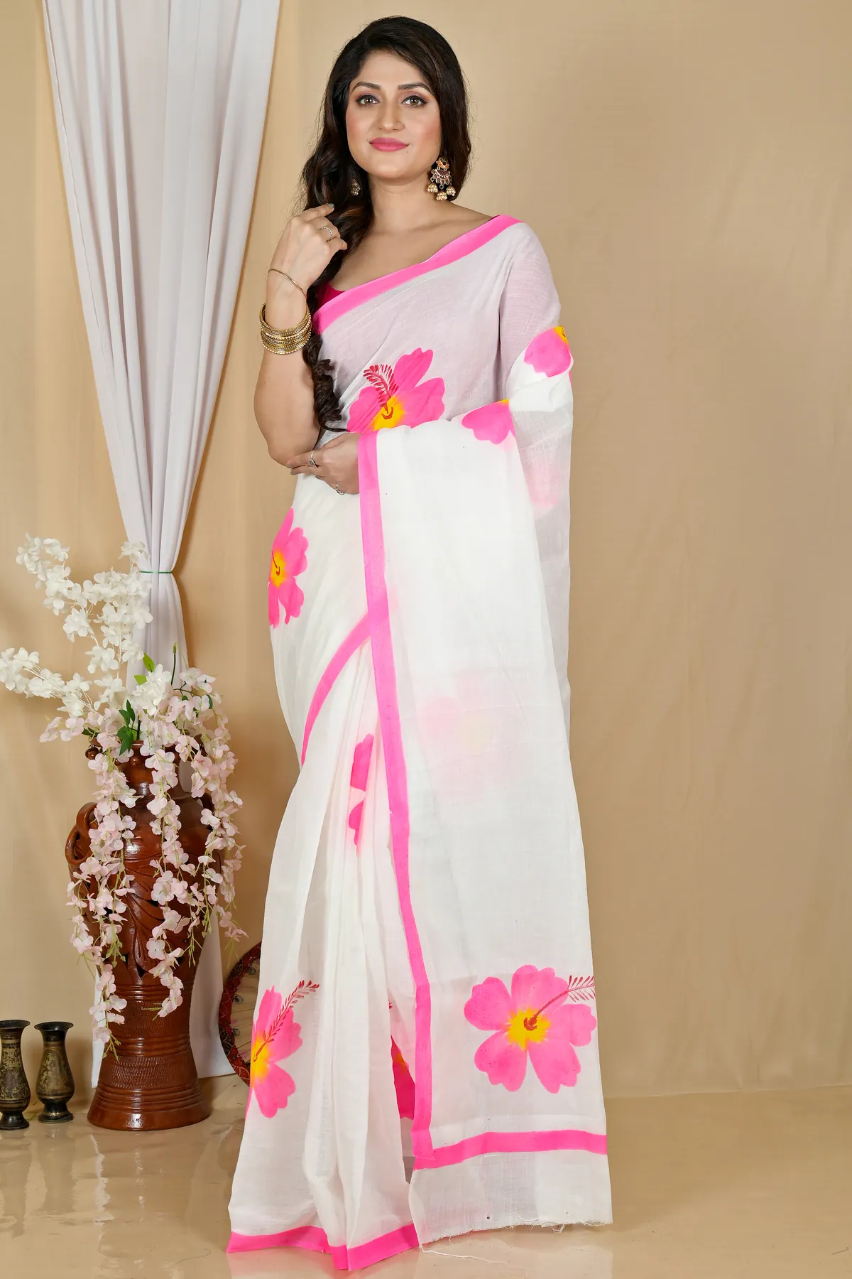 DipDiya Pure Cotton Multi-Coloured Hataka A Legacy Wovens Hand Painted Sarees