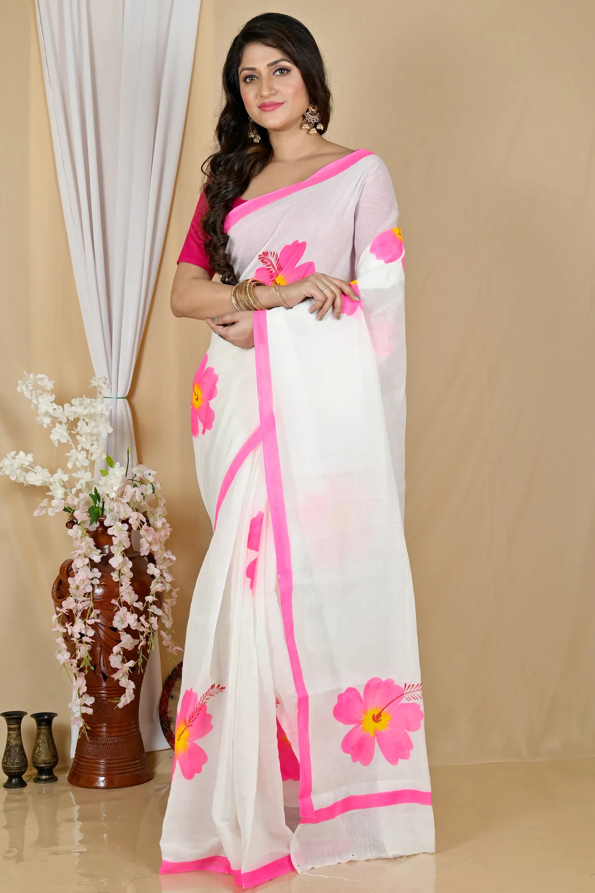 DipDiya Pure Cotton Multi-Coloured Hataka A Legacy Wovens Hand Painted Sarees