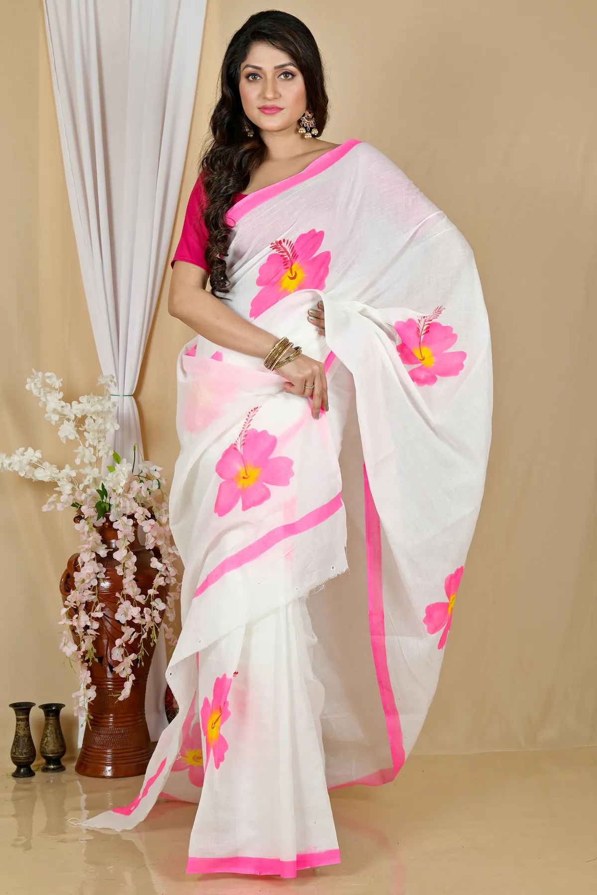 DipDiya Pure Cotton Multi-Coloured Hataka A Legacy Wovens Hand Painted Sarees
