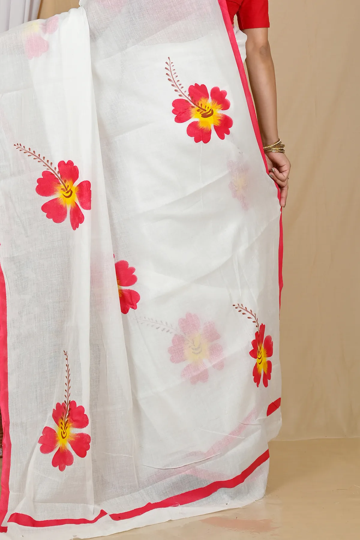 DipDiya Pure Cotton Multi-Coloured Hataka Artisan Crafteds Hand Painted Sarees