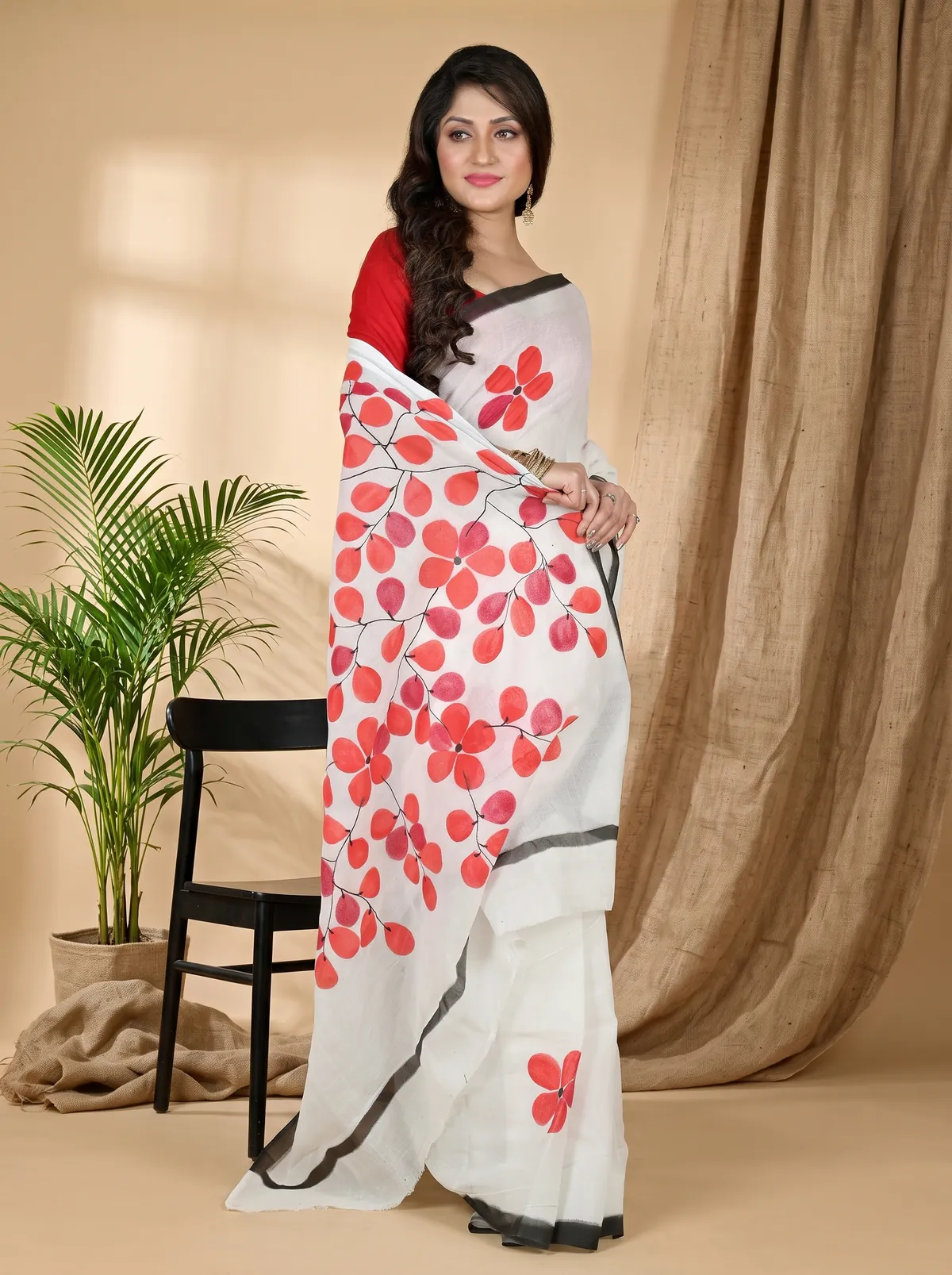 DipDiya Pure Cotton Multi-Coloured Hataka Bengal’s Legacys Hand Painted Sarees