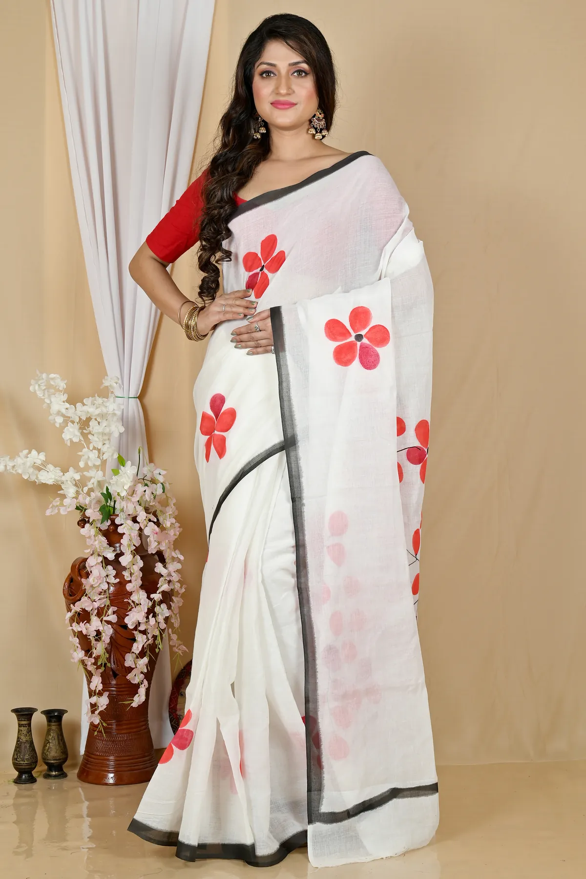 DipDiya Pure Cotton Multi-Coloured Hataka Bengal’s Legacys Hand Painted Sarees