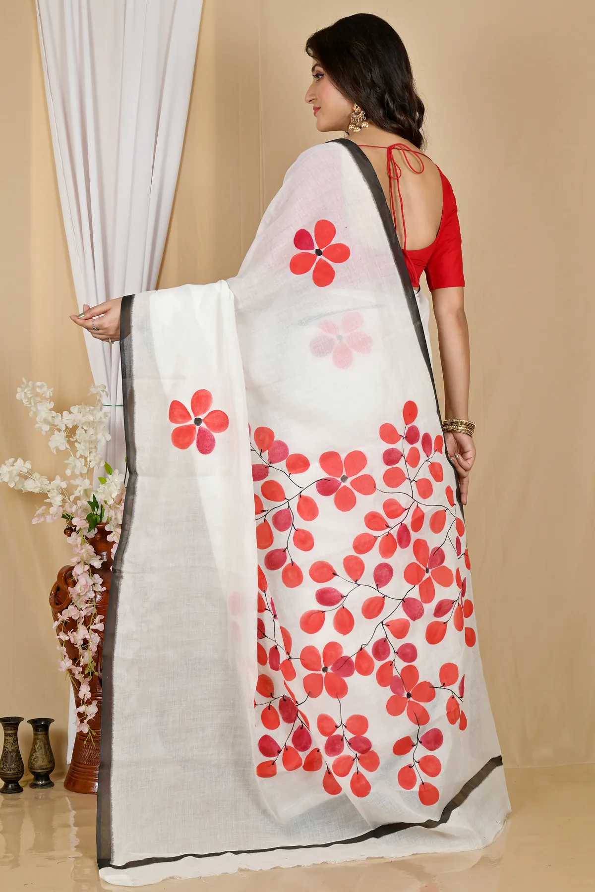 DipDiya Pure Cotton Multi-Coloured Hataka Bengal’s Legacys Hand Painted Sarees