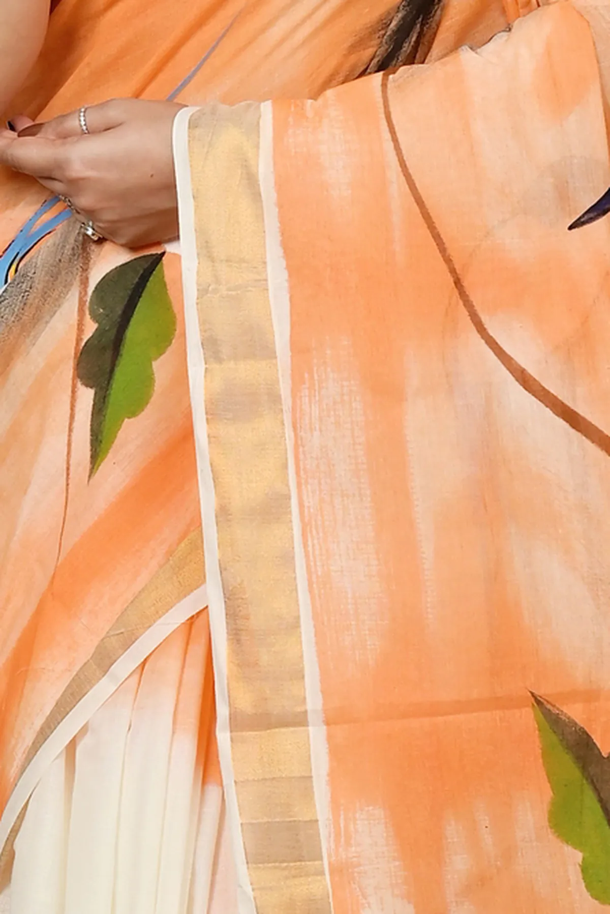 DipDiya Pure Cotton Multi-Coloured Hataka Crafted with Soul Hand Painted Sarees