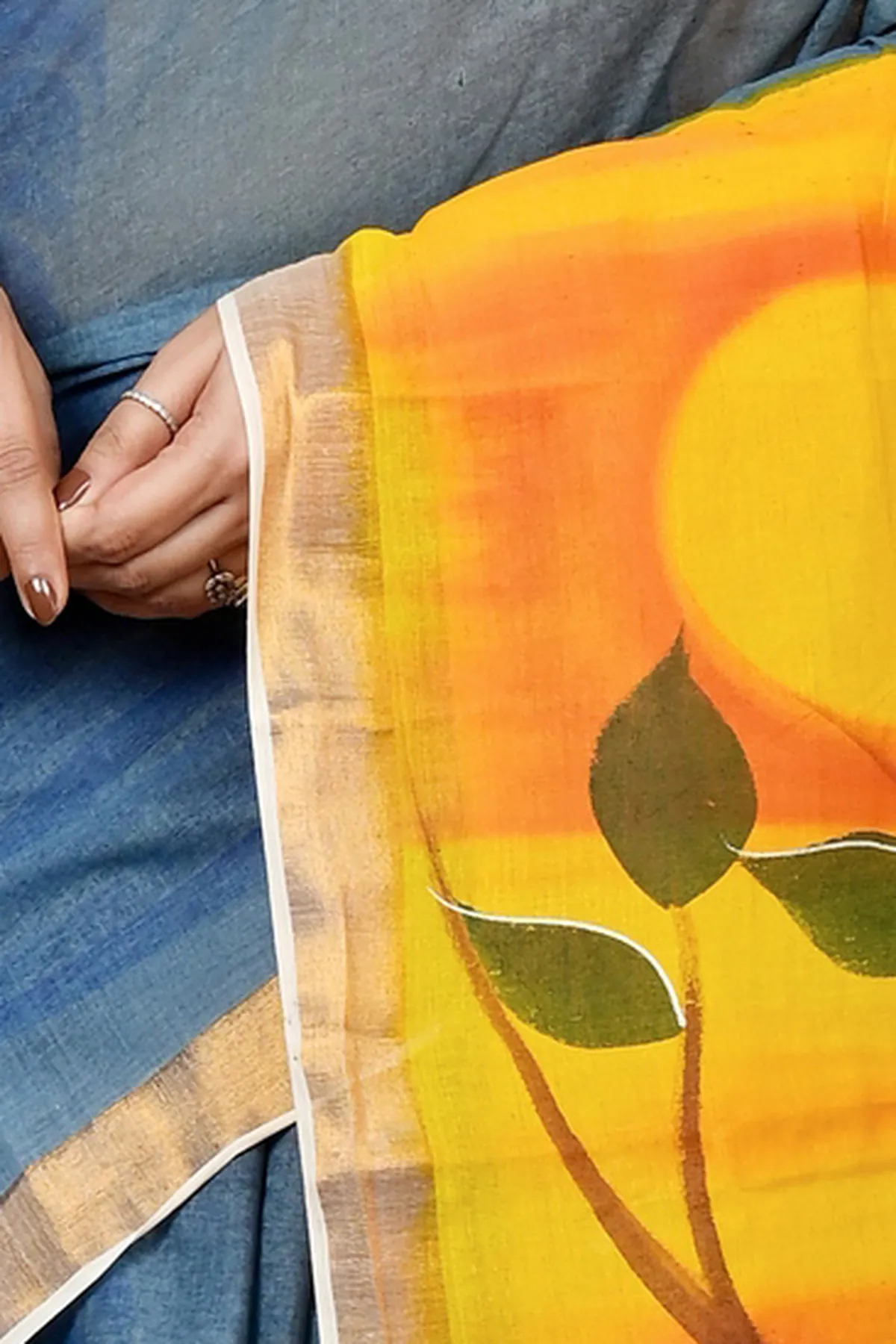 DipDiya Pure Cotton Multi-Coloured Hataka Elegance in Every Weave Hand Painted Sarees