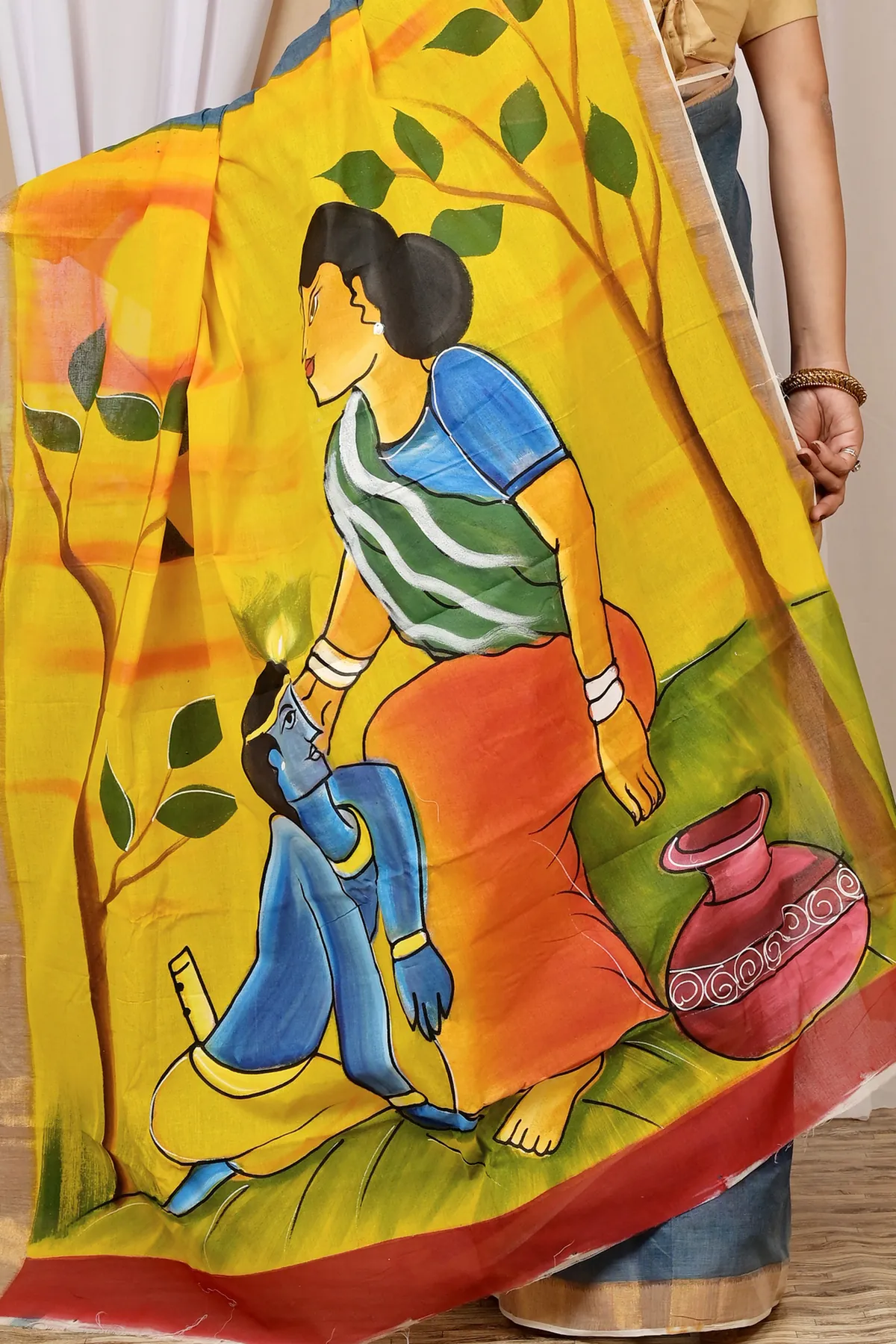 DipDiya Pure Cotton Multi-Coloured Hataka Elegance in Every Weave Hand Painted Sarees