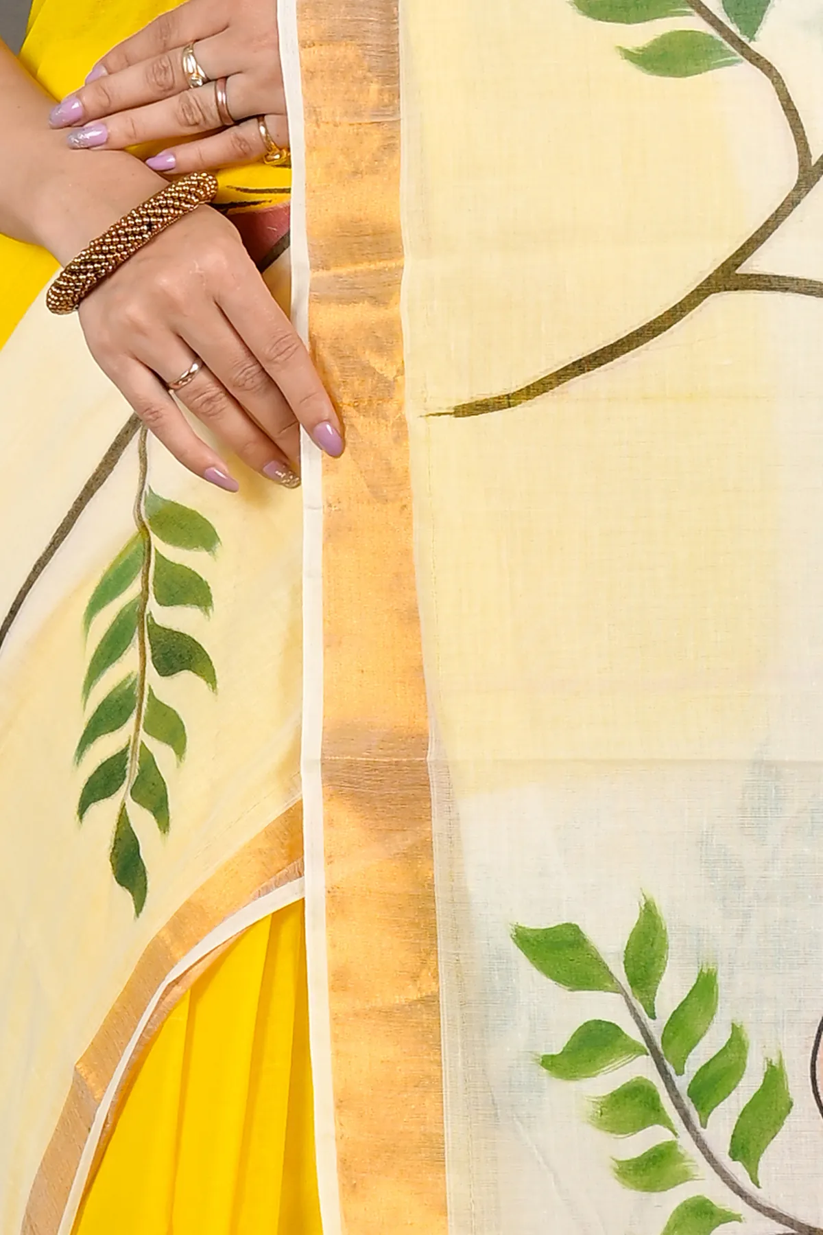 DipDiya Pure Cotton Multi-Coloured Hataka Handloom Heritages Hand Painted Sarees