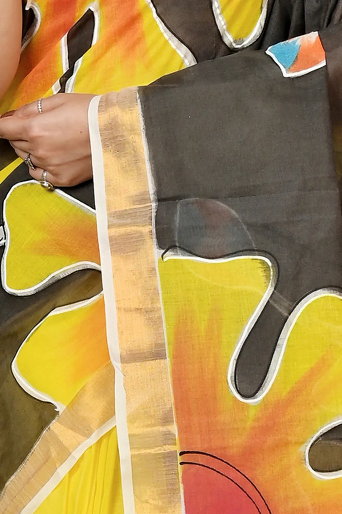 DipDiya Pure Cotton Multi-Coloured Hataka Heritage You Can Wear Hand Painted Sarees