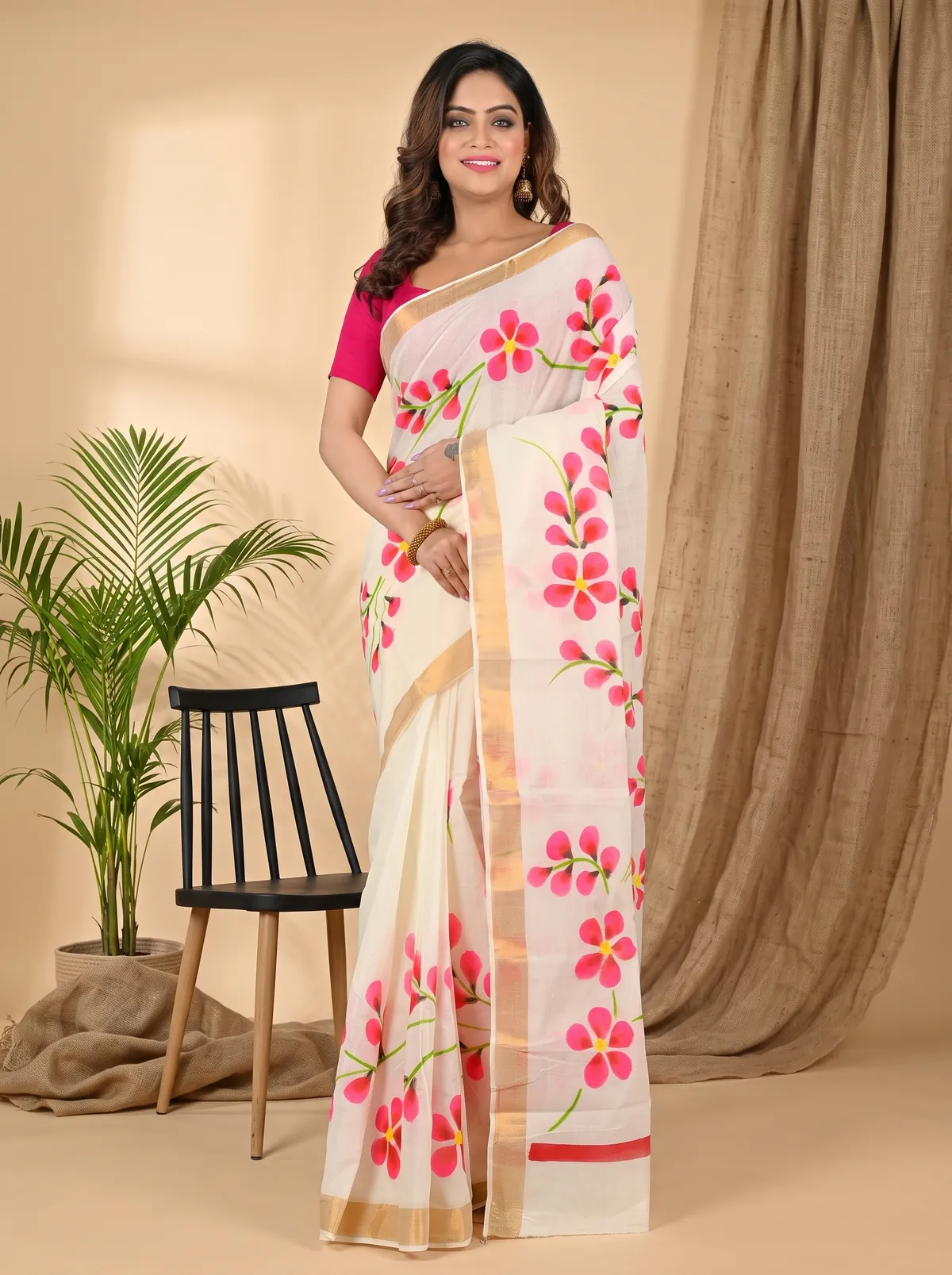 DipDiya Pure Cotton Multi-Coloured Hataka Heritage You Can Wears Hand Painted Sarees