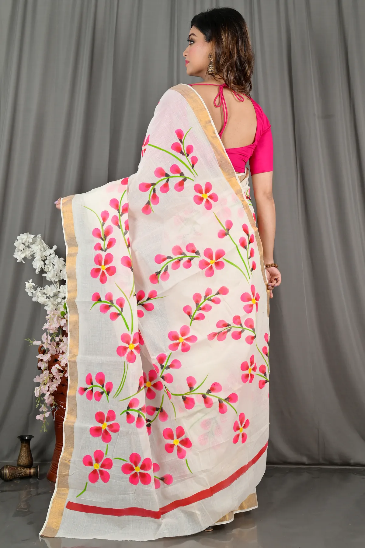 DipDiya Pure Cotton Multi-Coloured Hataka Heritage You Can Wears Hand Painted Sarees