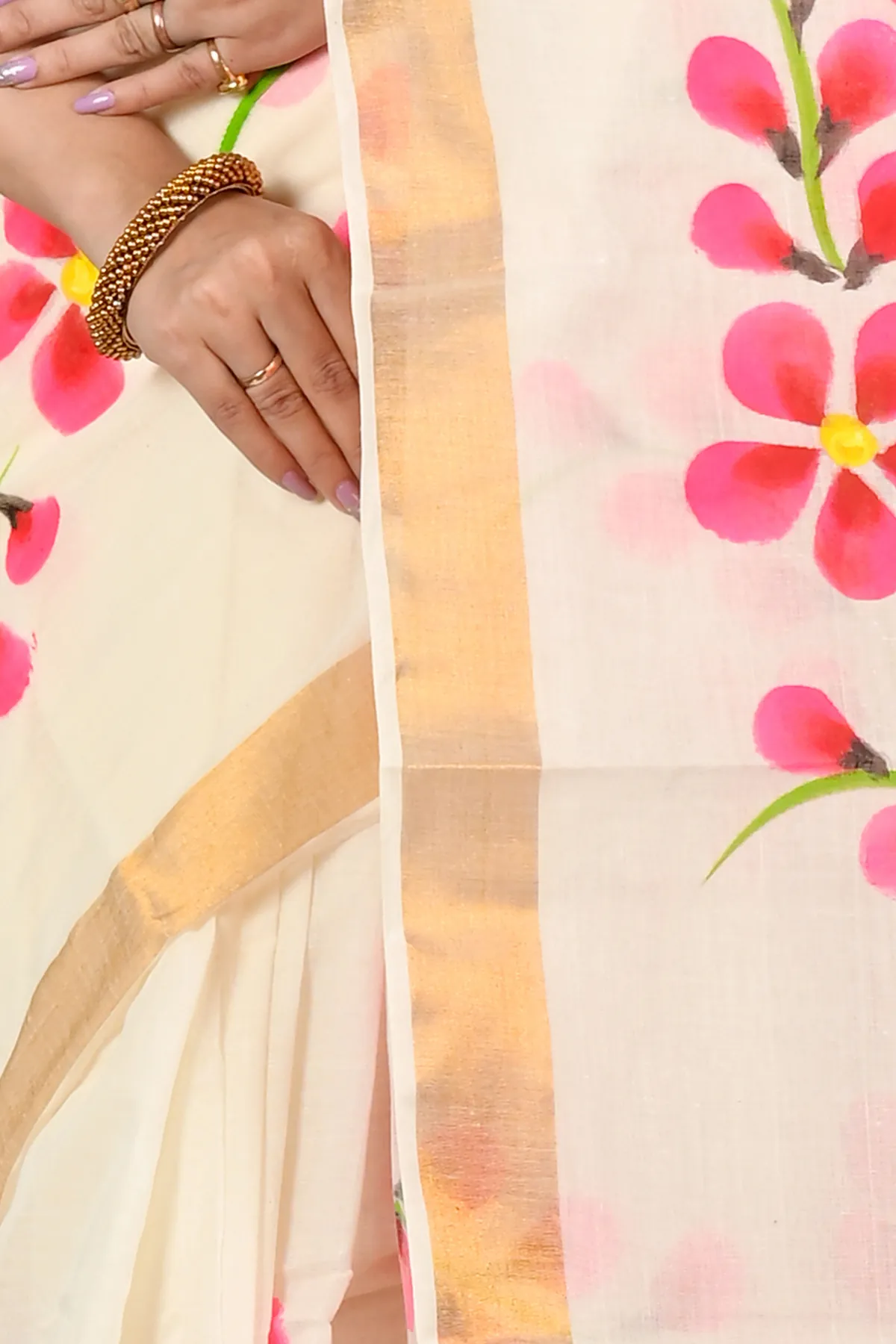 DipDiya Pure Cotton Multi-Coloured Hataka Heritage You Can Wears Hand Painted Sarees