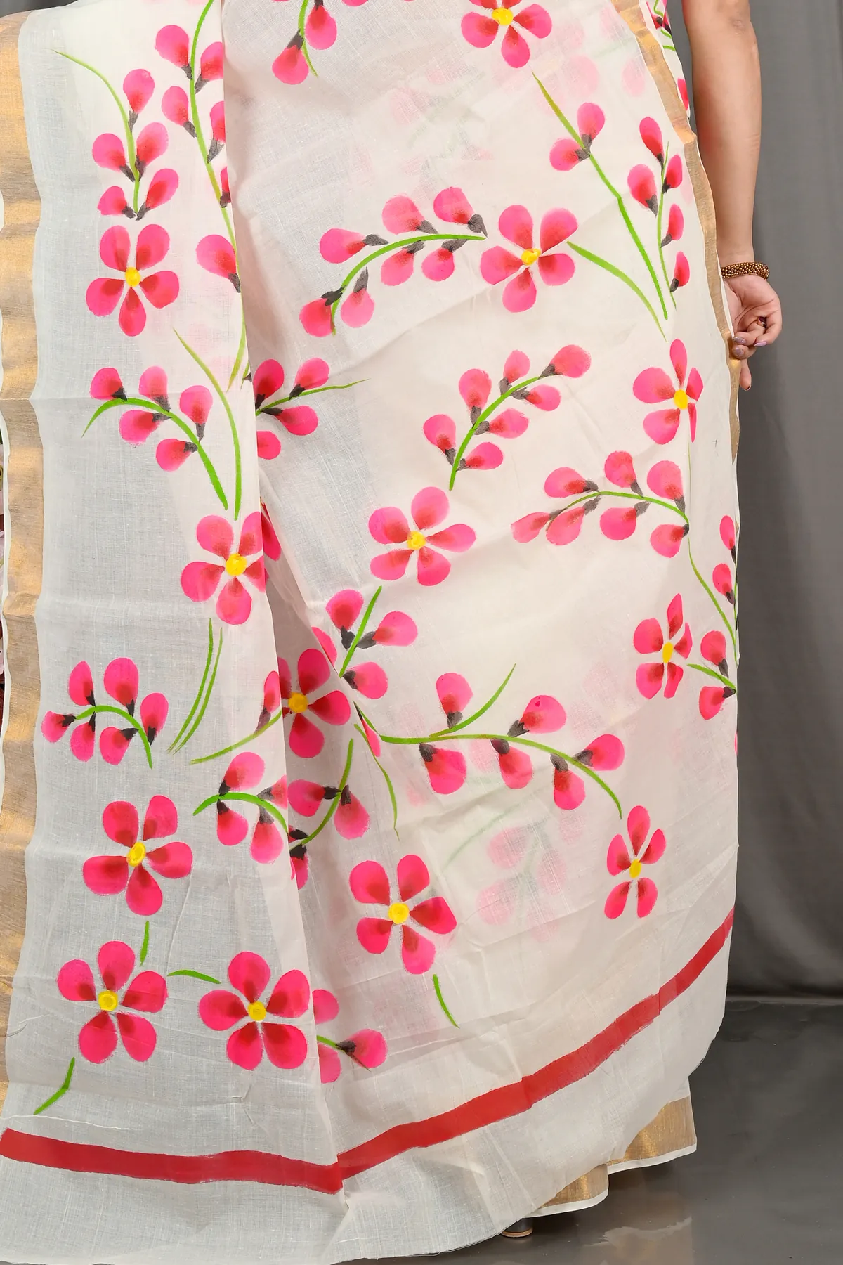 DipDiya Pure Cotton Multi-Coloured Hataka Heritage You Can Wears Hand Painted Sarees