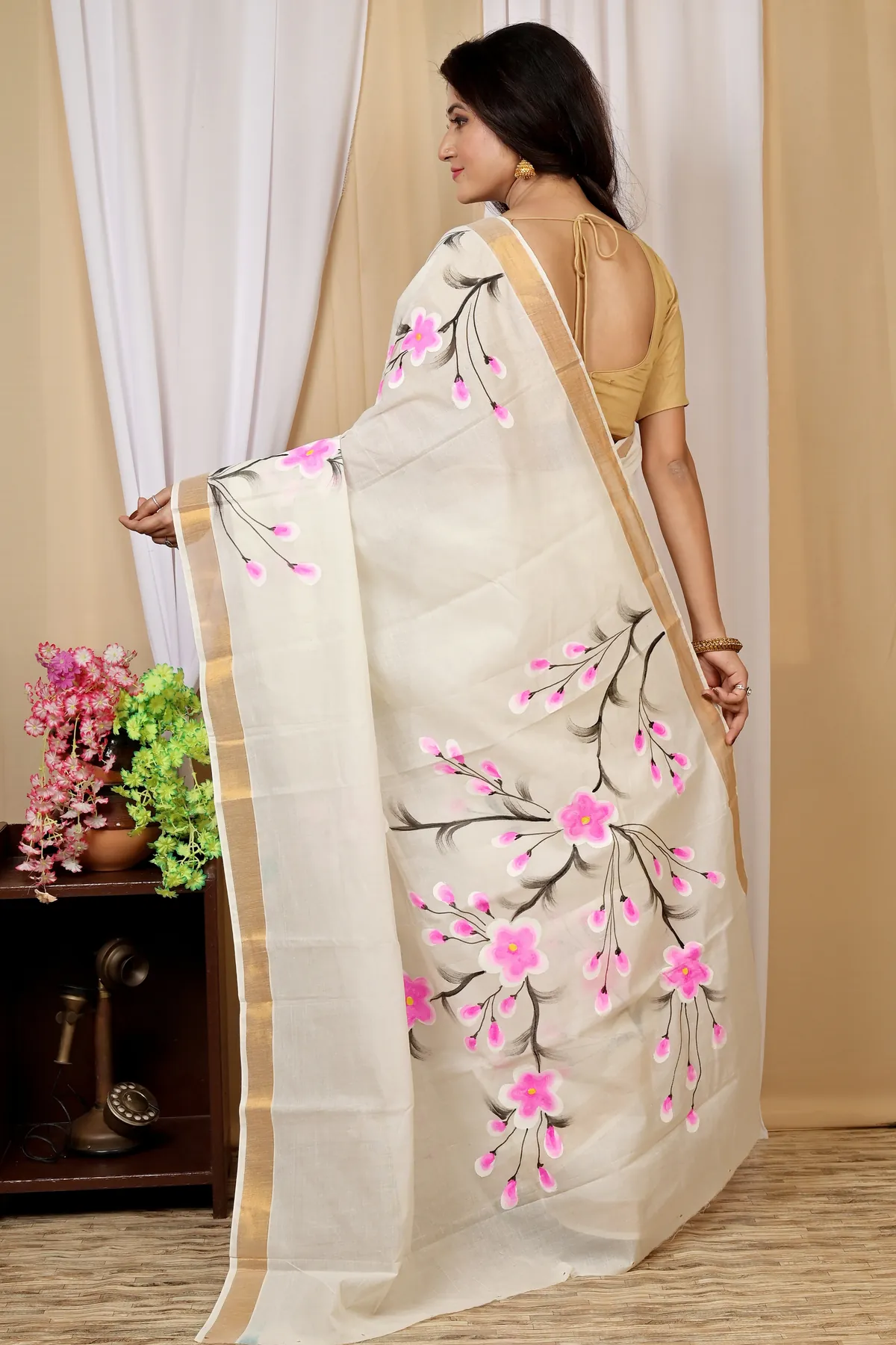 DipDiya Pure Cotton Multi-Coloured Hataka Loom to Love Hand Painted Sarees