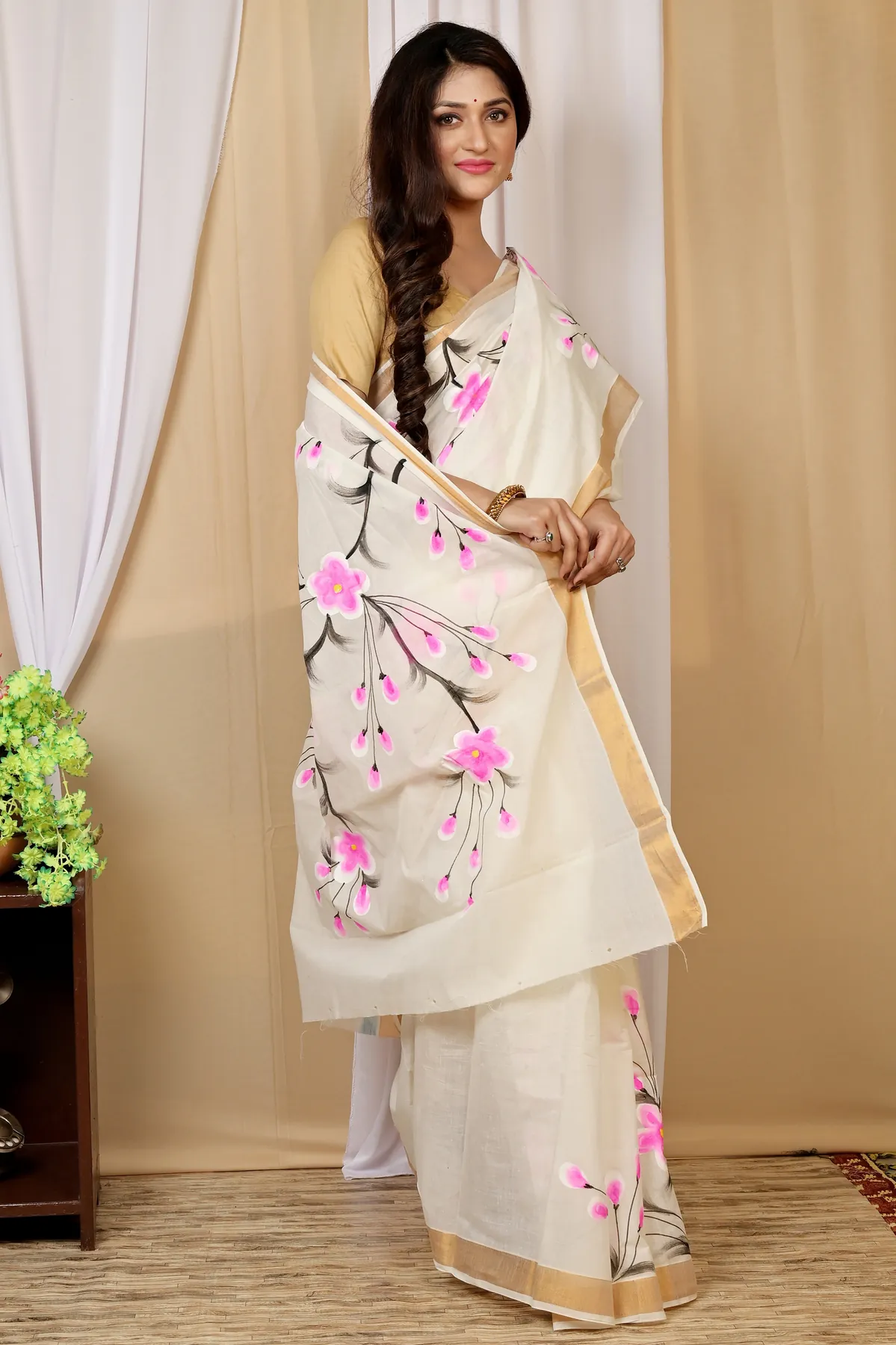 DipDiya Pure Cotton Multi-Coloured Hataka Loom to Love Hand Painted Sarees