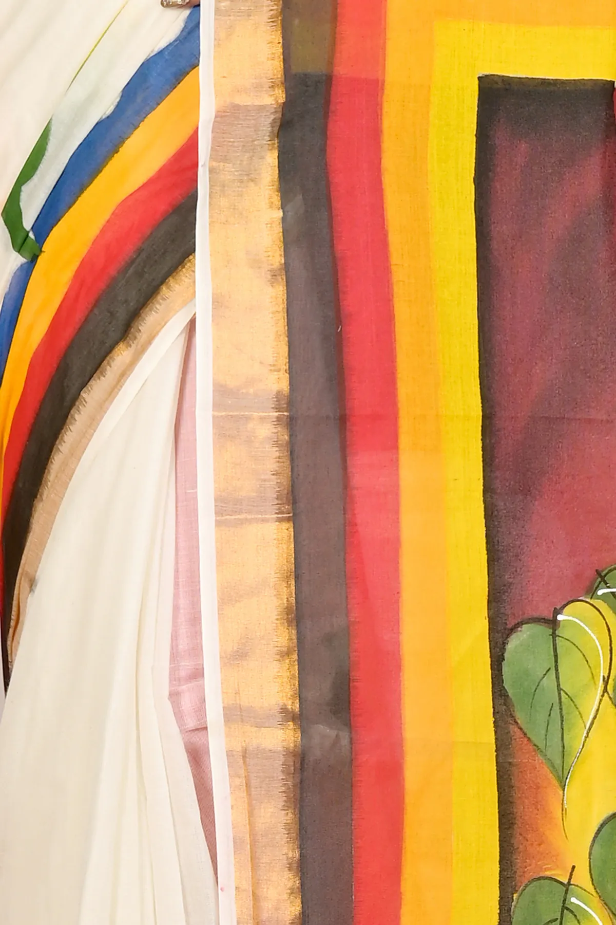 DipDiya Pure Cotton Multi-Coloured Hataka Threads of Tradition Hand Painted Sarees