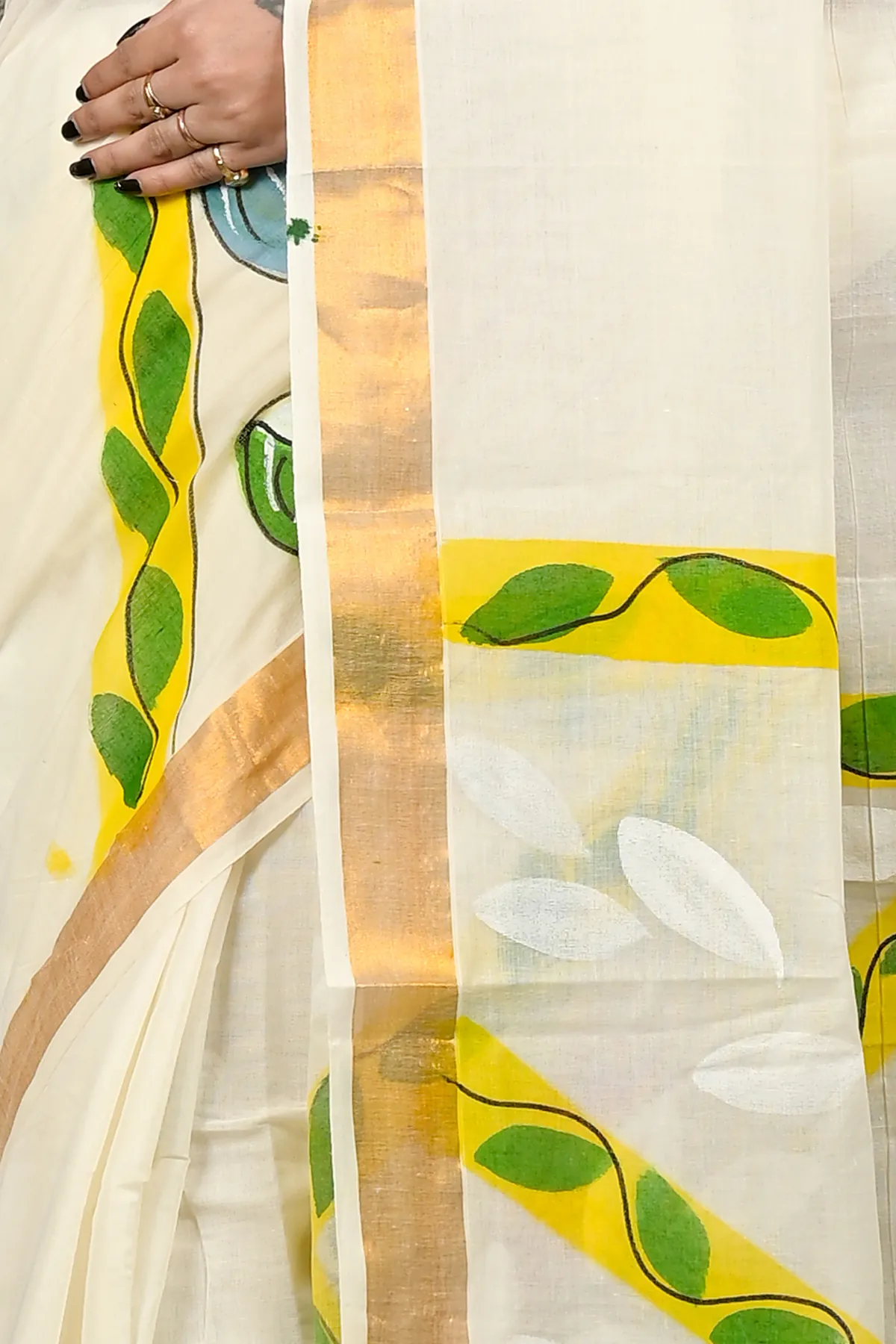 DipDiya Pure Cotton Multi-Coloured Hataka Threads of Traditions Hand Painted Sarees