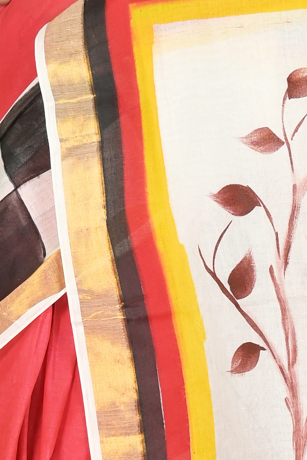 DipDiya Pure Cotton Multi-Coloured Hataka Timeless Elegance Hand Painted Sarees