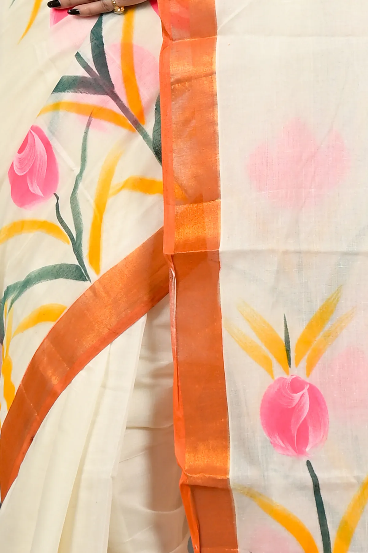 DipDiya Pure Cotton Multi-Coloured Hataka Timeless Elegances Hand Painted Sarees