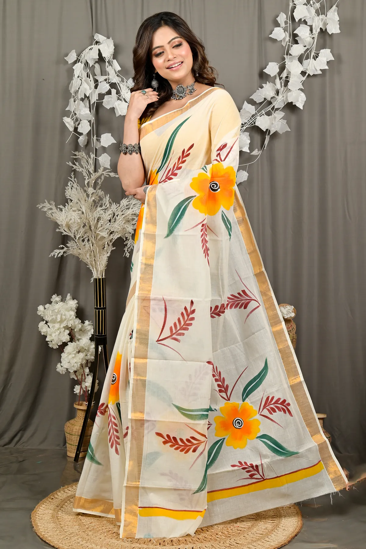 DipDiya Pure Cotton Multi-Coloured Hataka Tradition in Every Threads Hand Painted Sarees